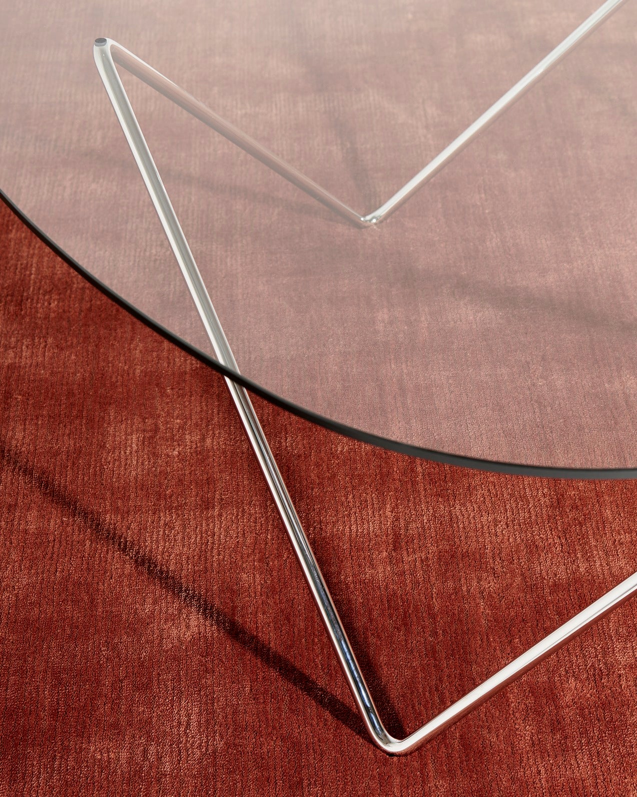 Koffietafel PEDRERA glas met verchroomde basis