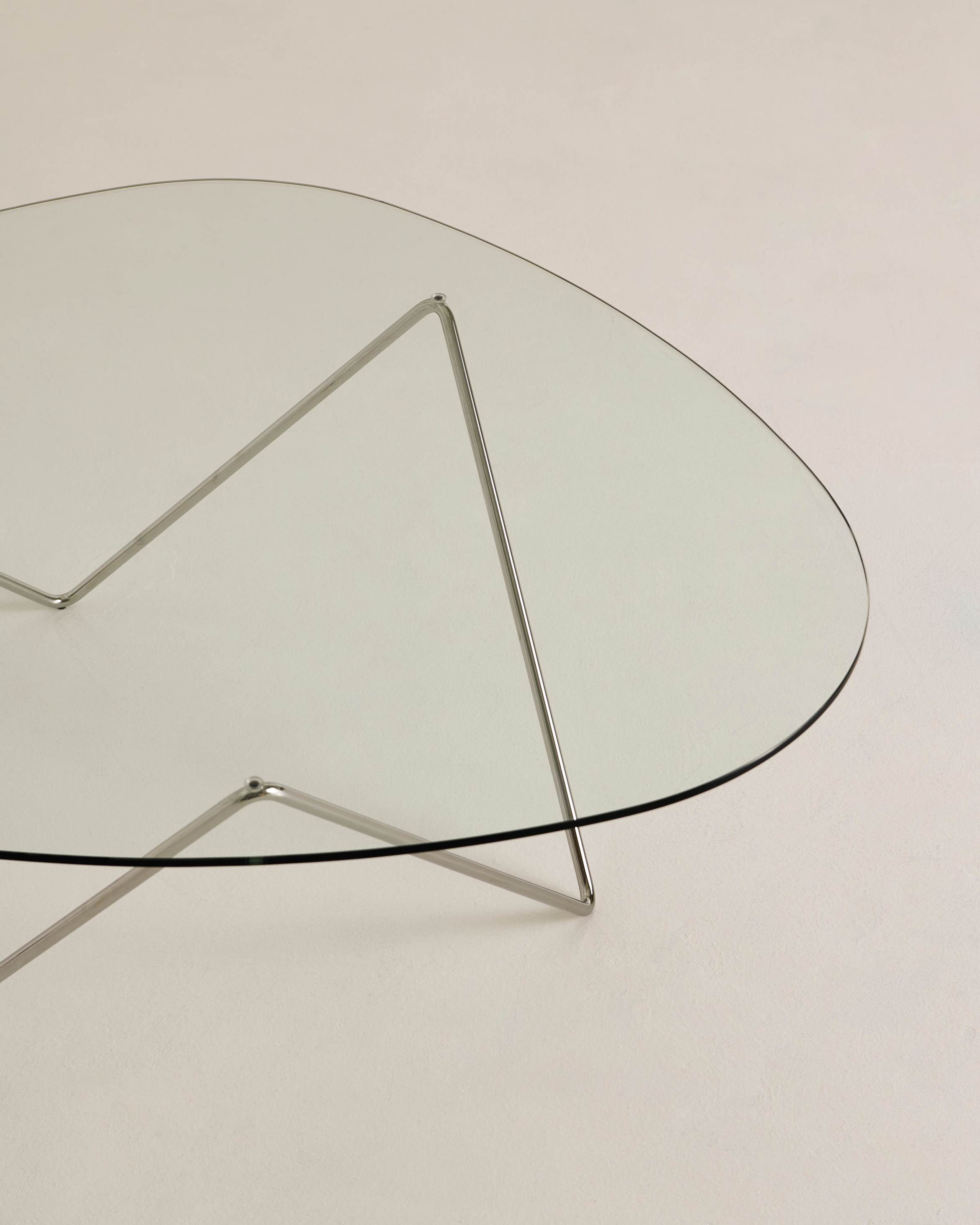 PEDRERA Coffee Table with Smoked Glass and Chrome Base