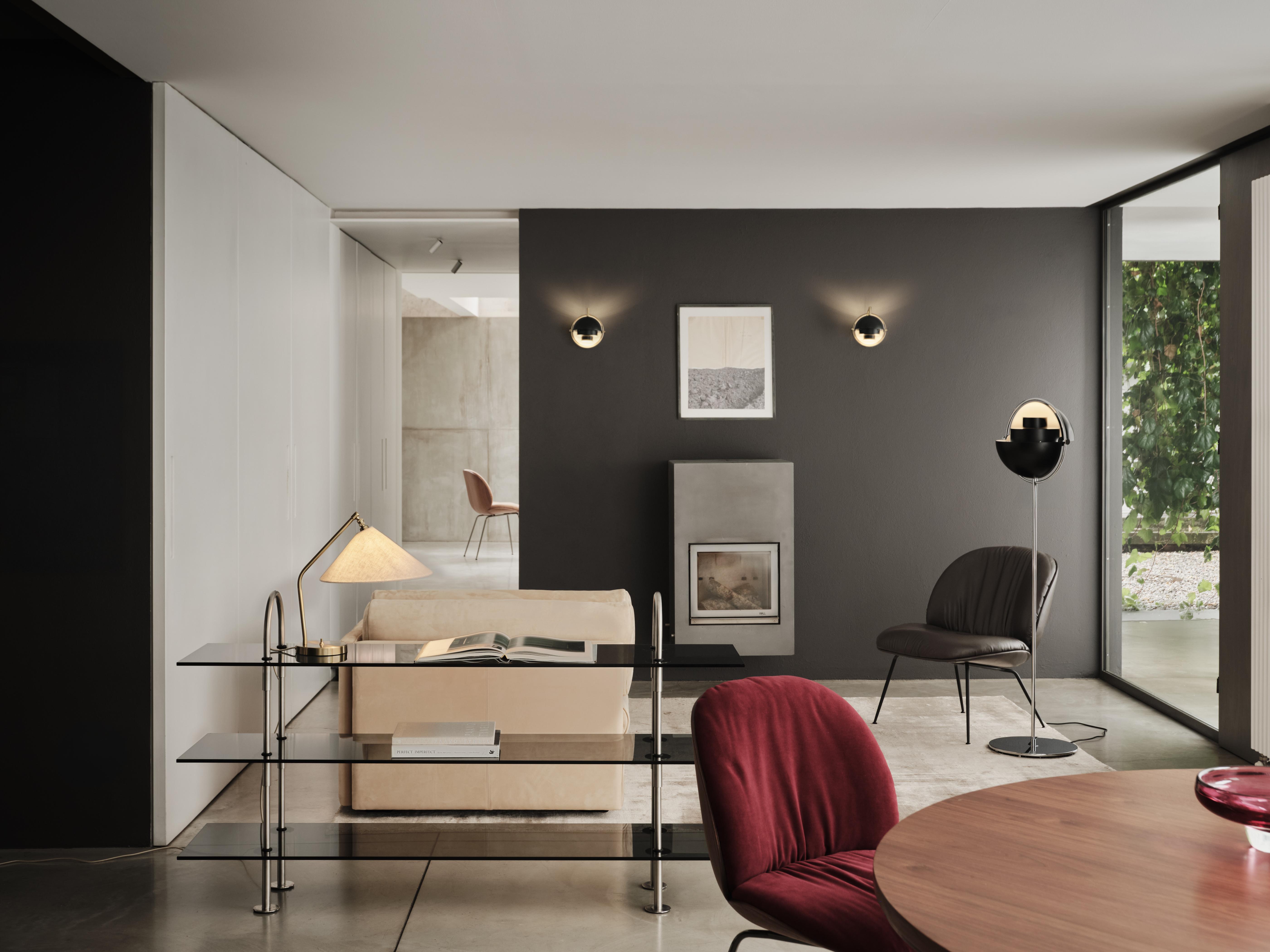 Tischlampe GRÄSHOPPA Messing und Leinen