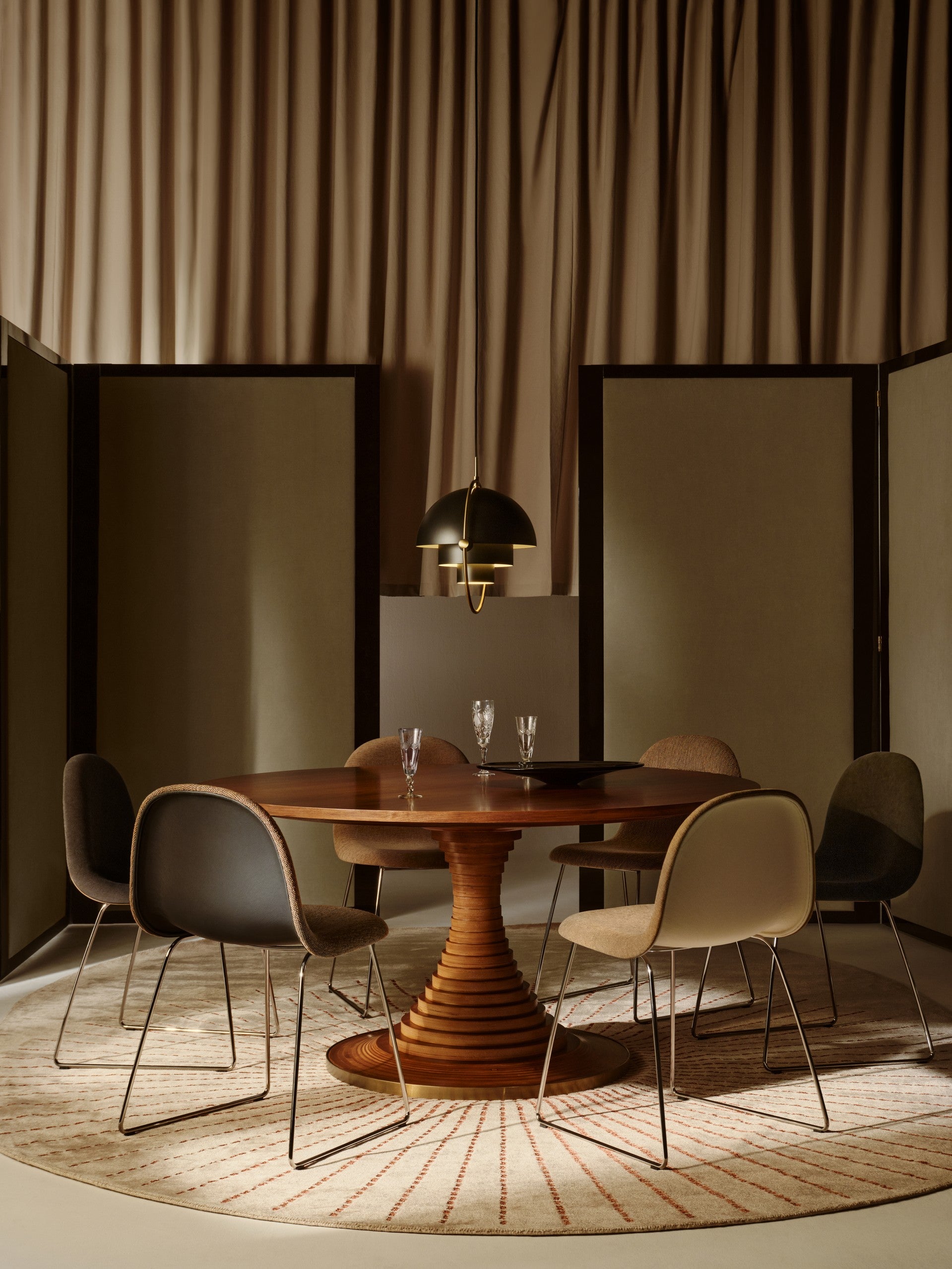 MULTI-LITE blue pendant lamp with brass