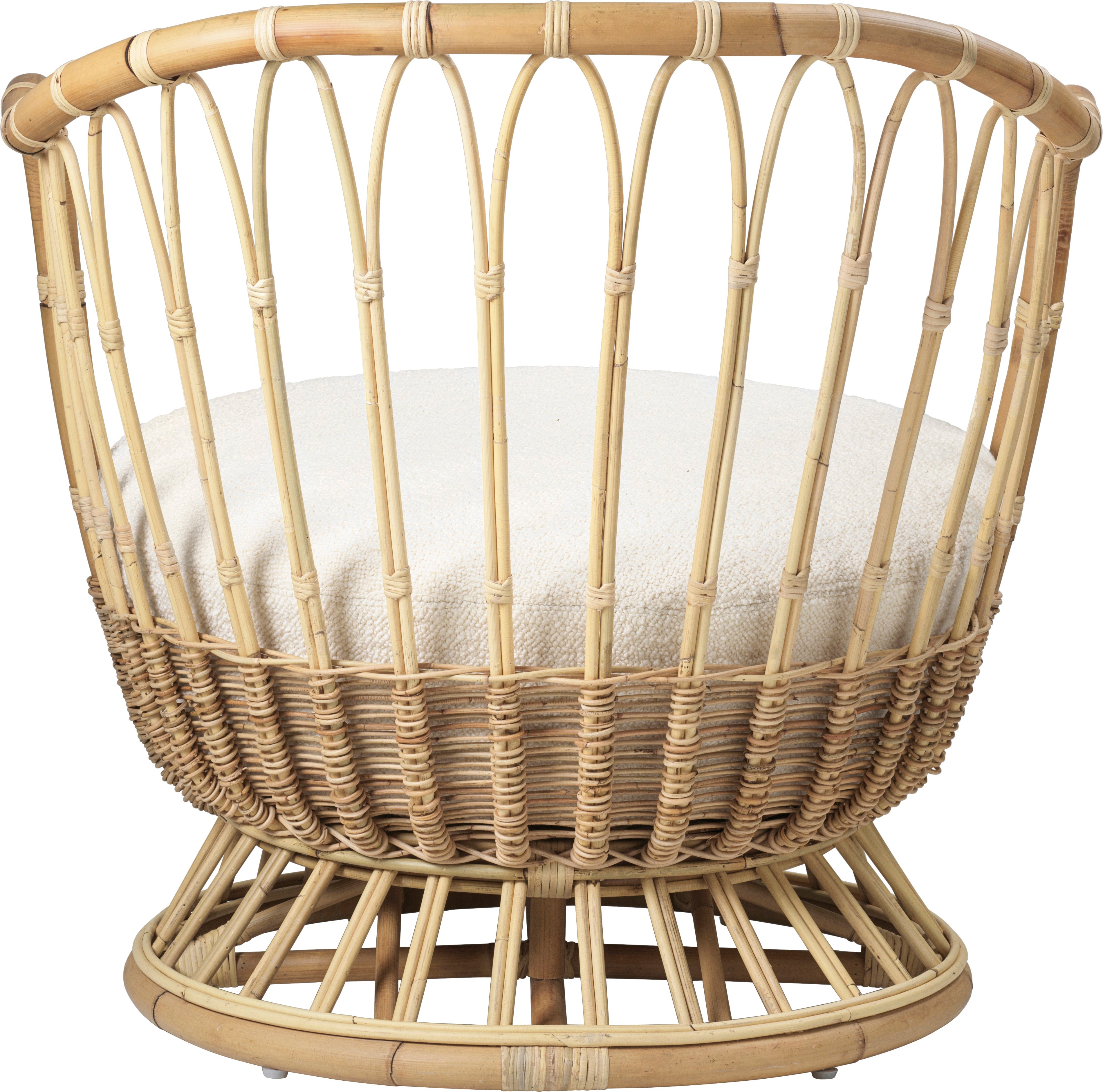 Fauteuil GRACE gestoffeerd met een rotan basis