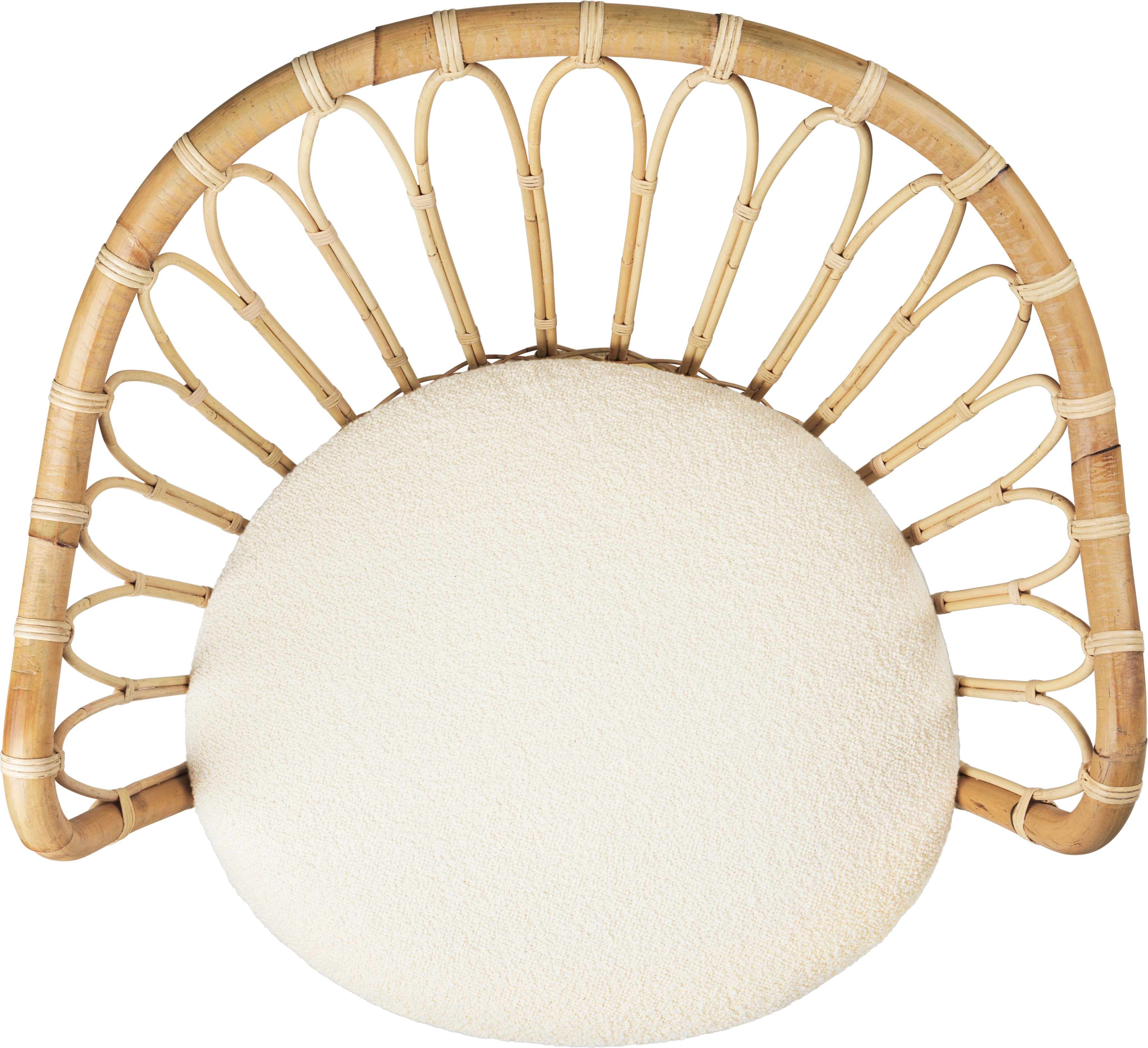 Fauteuil GRACE gestoffeerd met een rotan basis