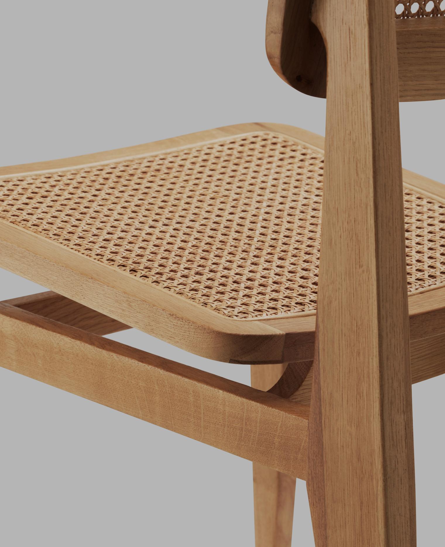 Stoel C-CHAIR eikenhout met vlechtwerk