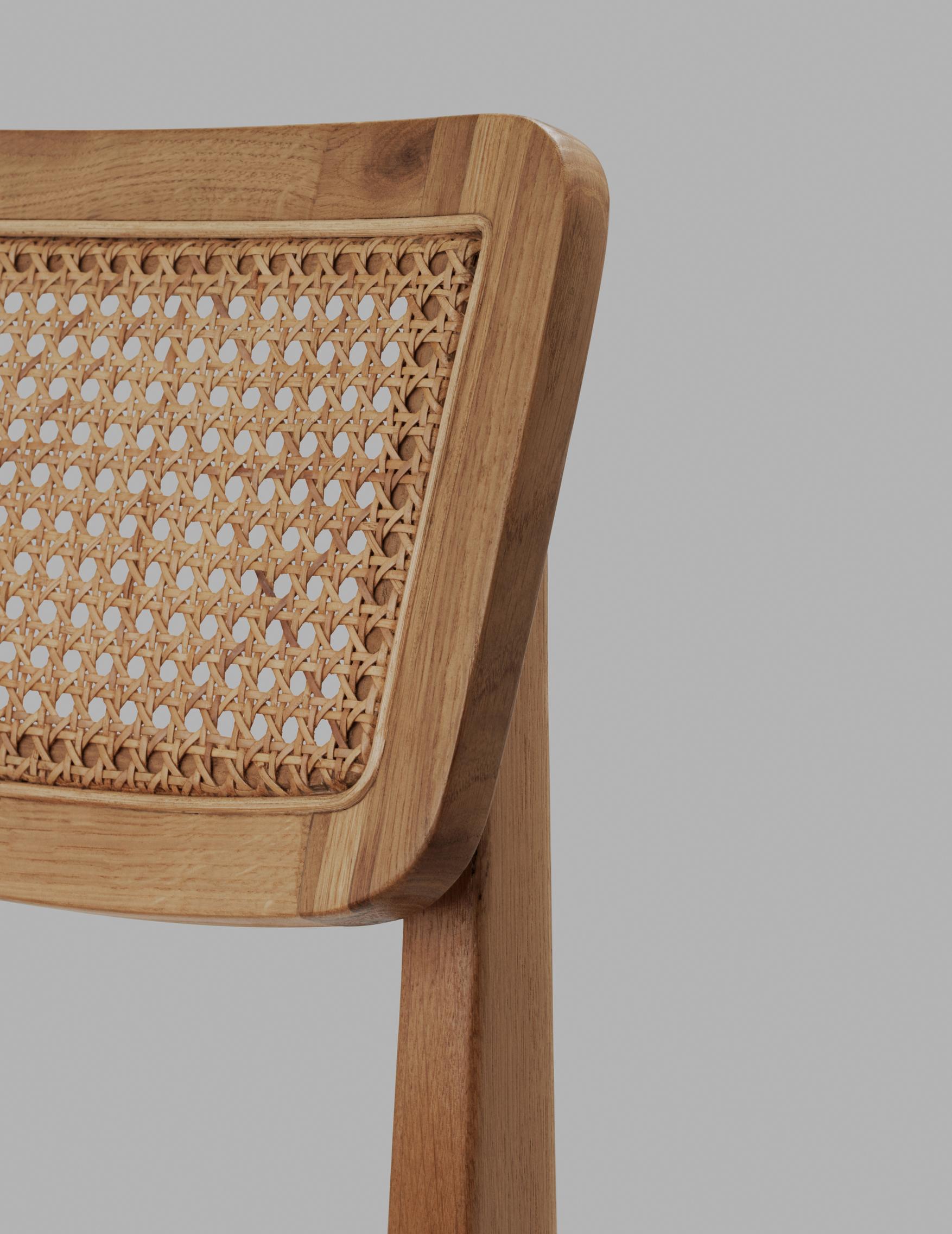 Stoel C-CHAIR eikenhout met vlechtwerk