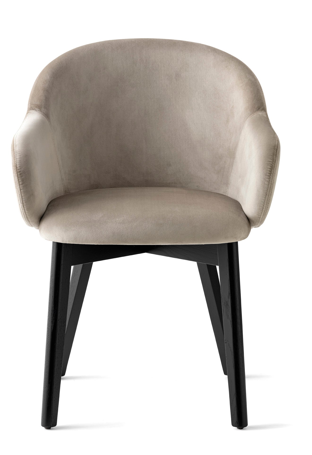 HOLLY FAB Armchair upholstered with a black wooden base