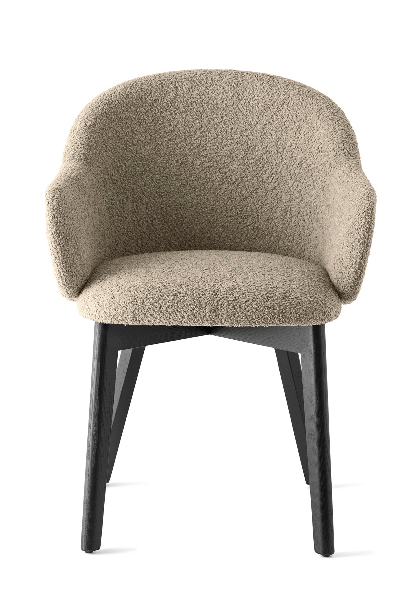 HOLLY FAB Armchair upholstered with a black wooden base