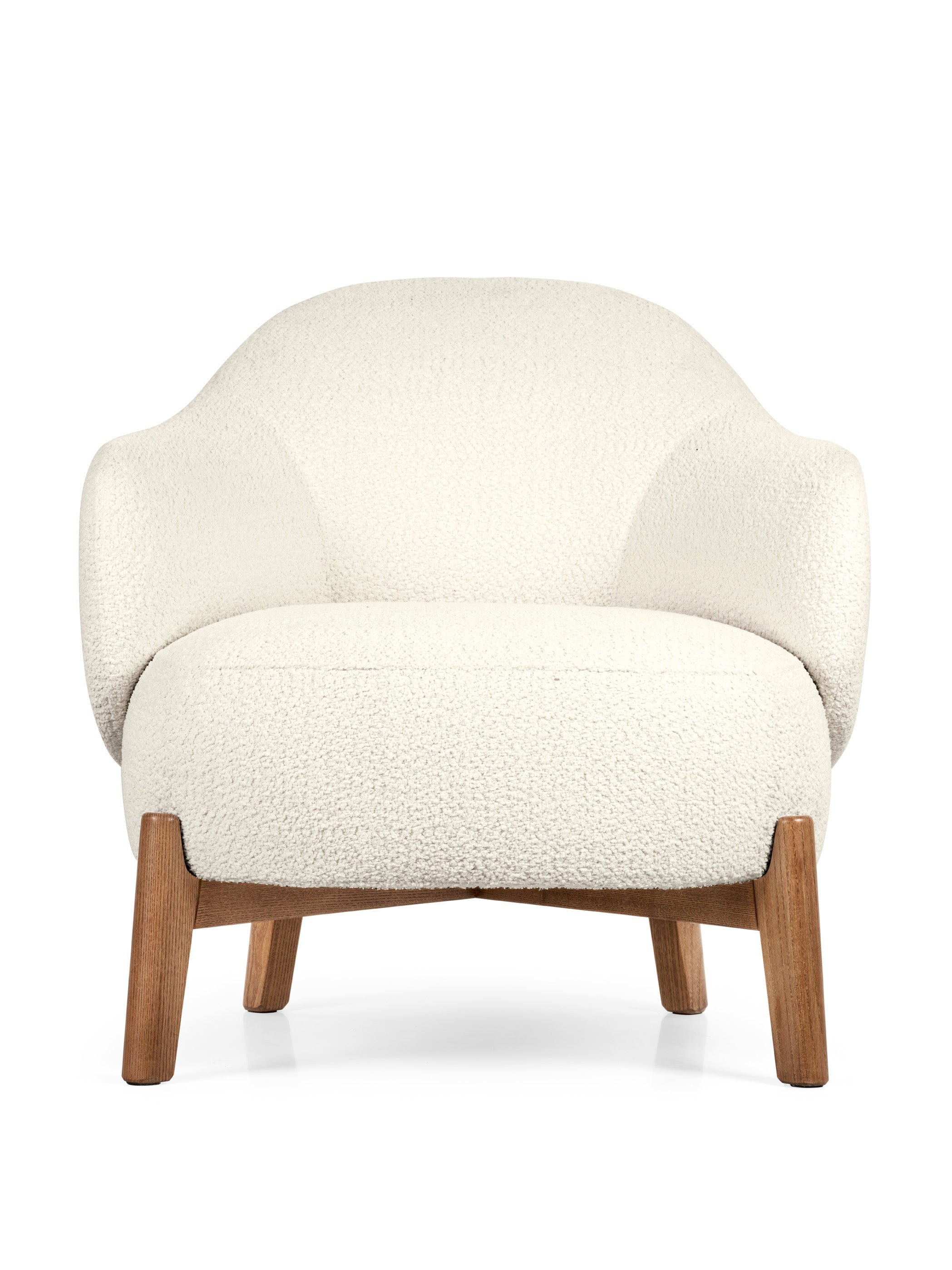 Fauteuil HOLLY FAB gestoffeerd met een notenhouten basis