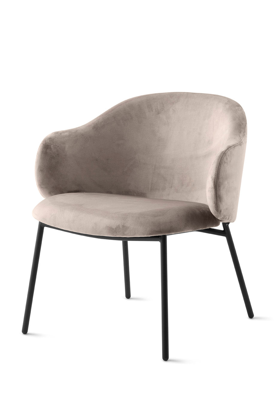 Fauteuil HOLLY gestoffeerd met zwarte basis