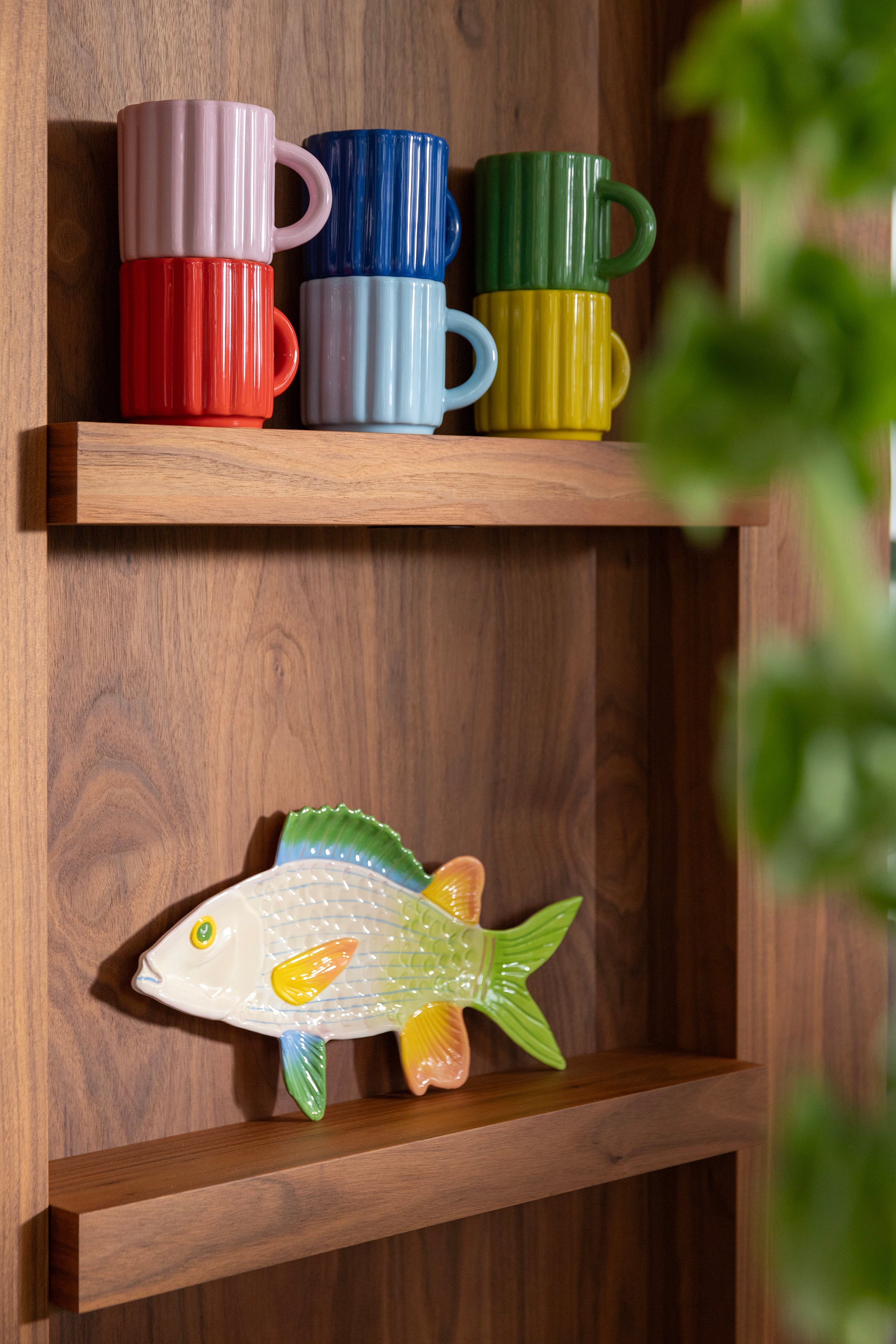 Vissen Trigger Bord groen met geel en blauw