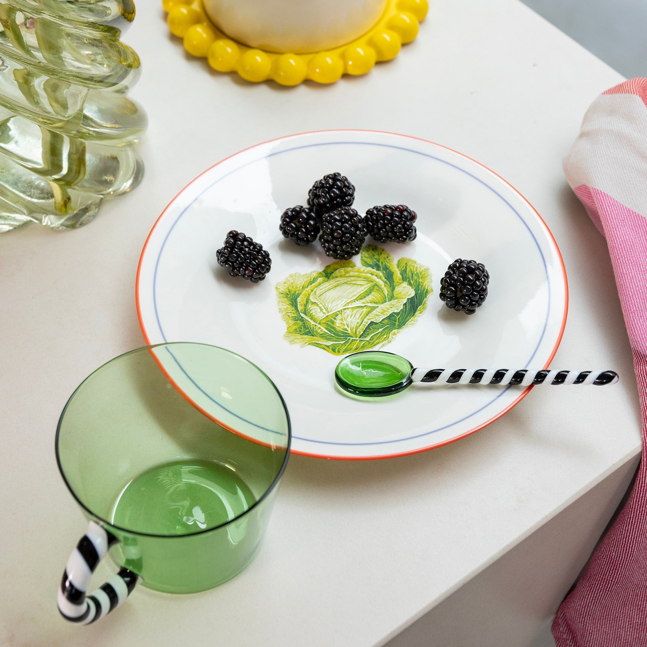 Set of breakfast plates VEGETABLE white