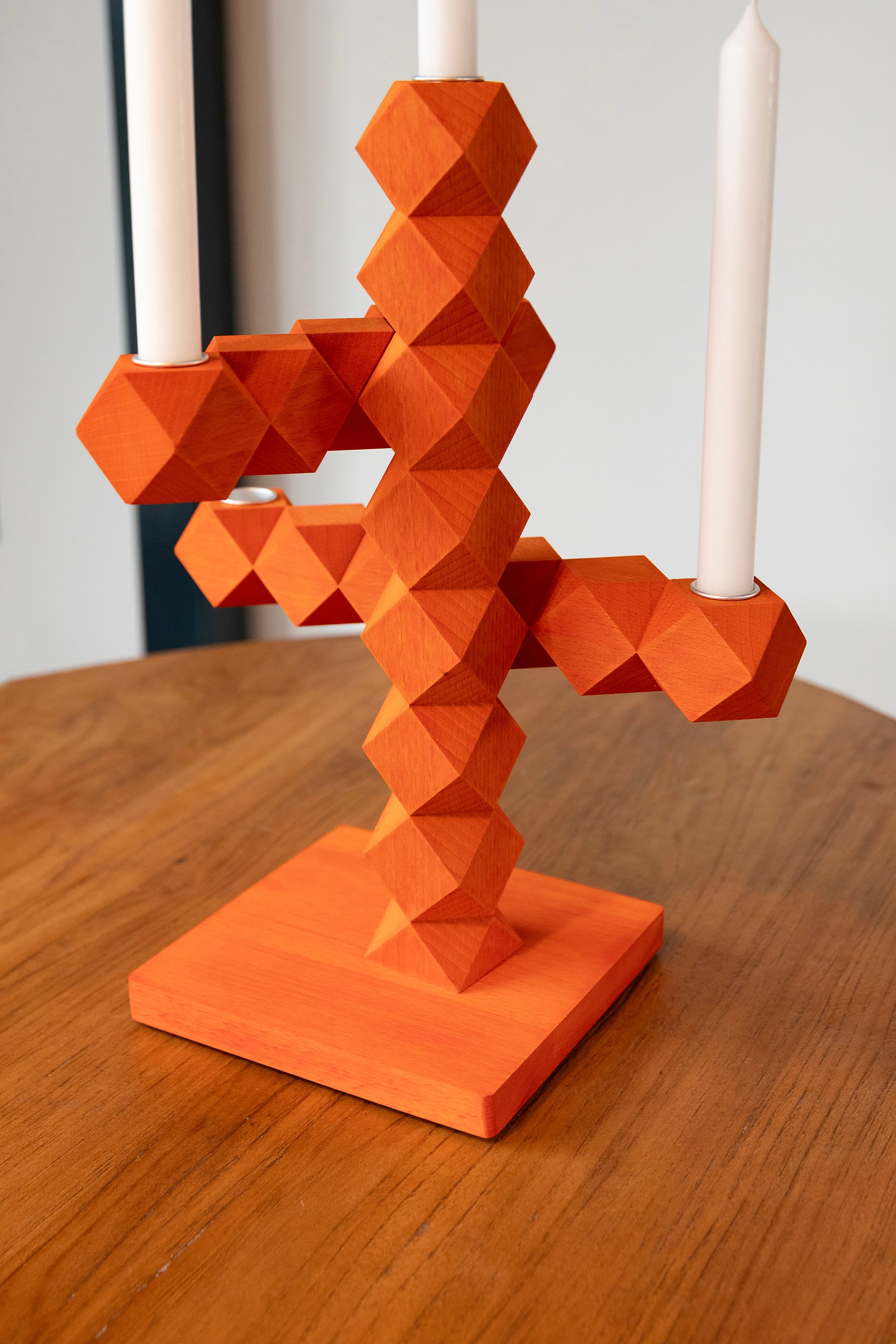Kaarsenhouder CLEAN CUT oranje