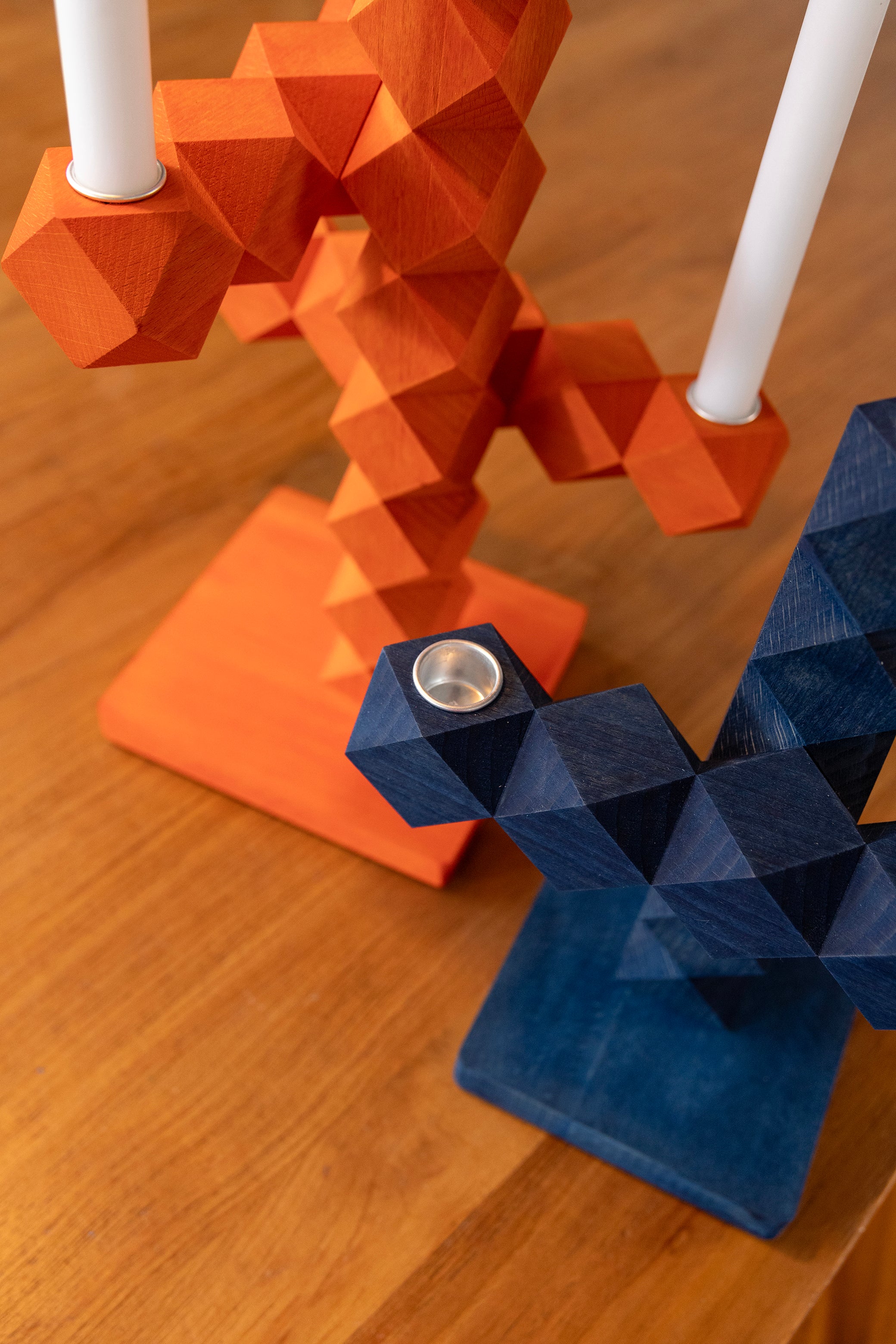 Kaarsenhouder CLEAN CUT oranje