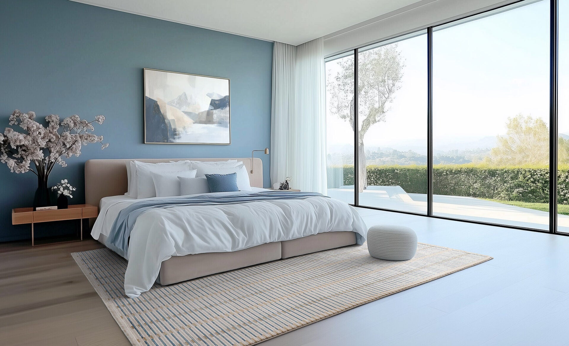 BEIGE BLUE SHUTTER Rug