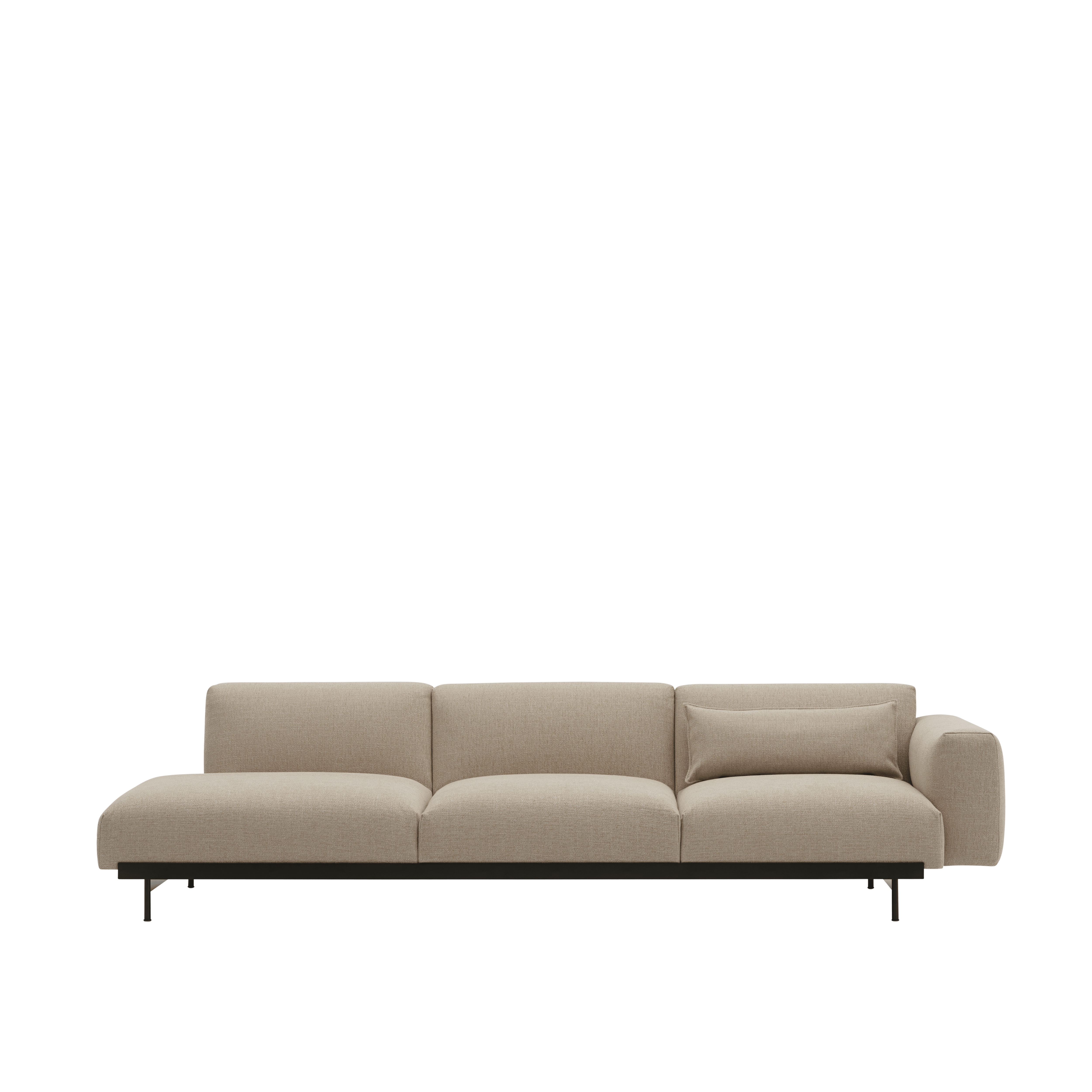 Sofa 3-zits open links IN SITU gestoffeerd