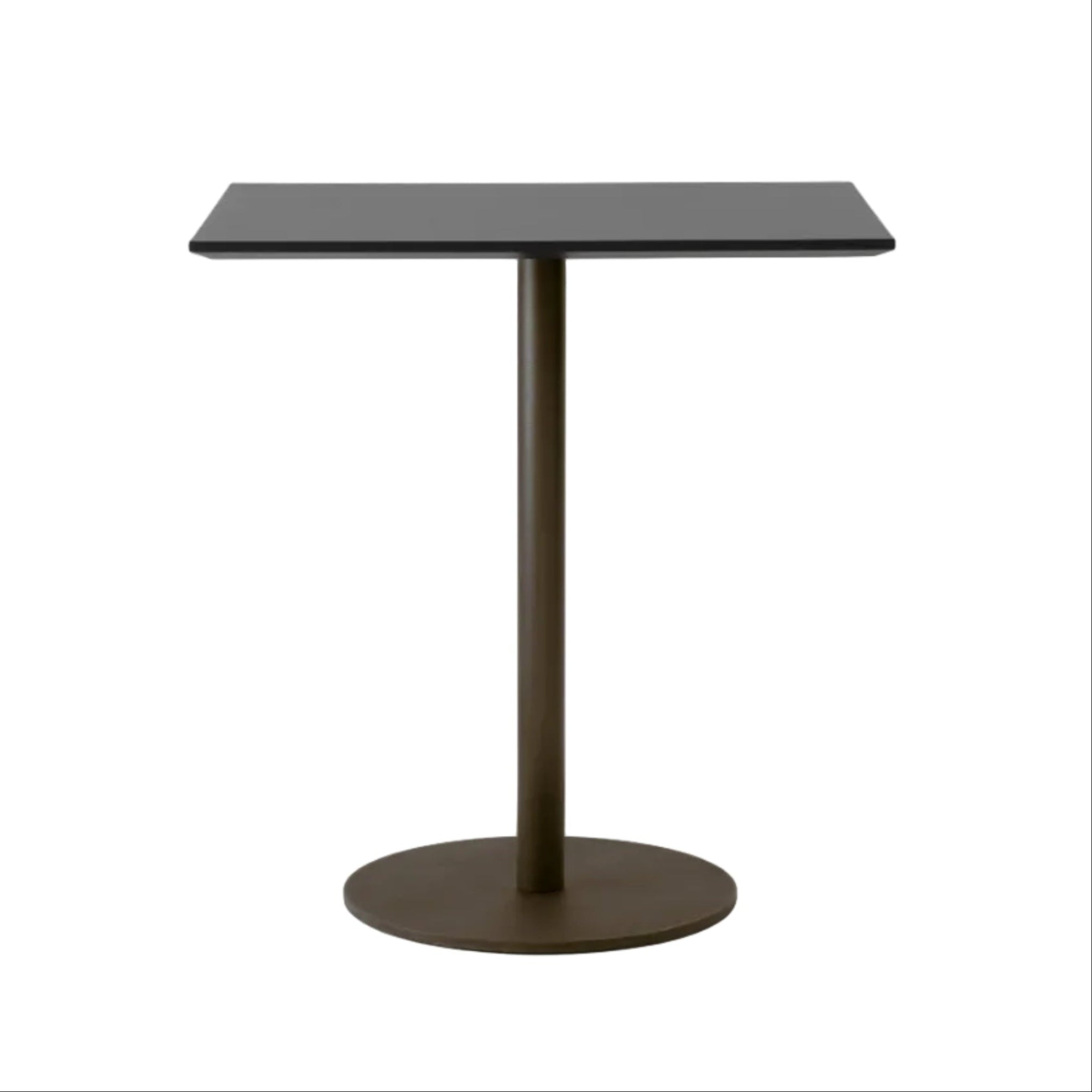 Café tafel IN BETWEEN SK16 zwart gelamineerd blad met een bruine basis