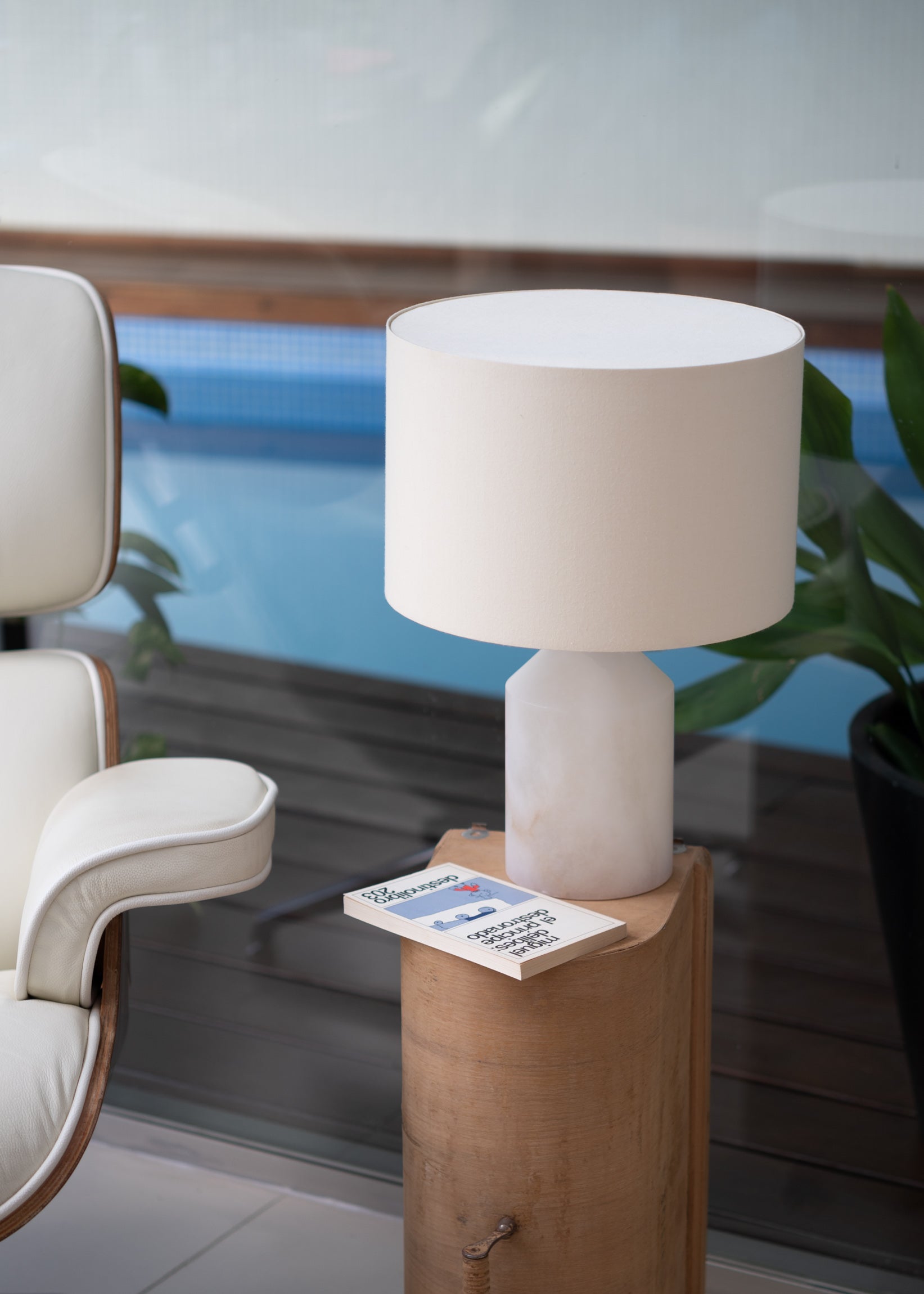 Tafellamp JOSEF wit alabaster