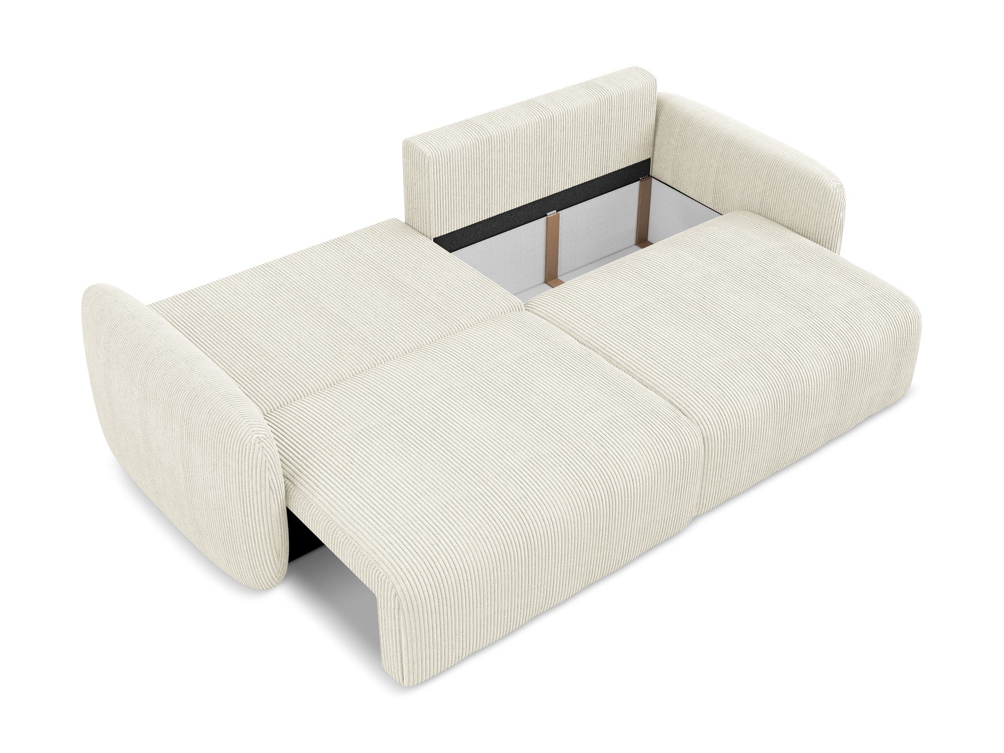 3-Seater Sofa with Sleeping Function KALENA Light Beige Corduroy