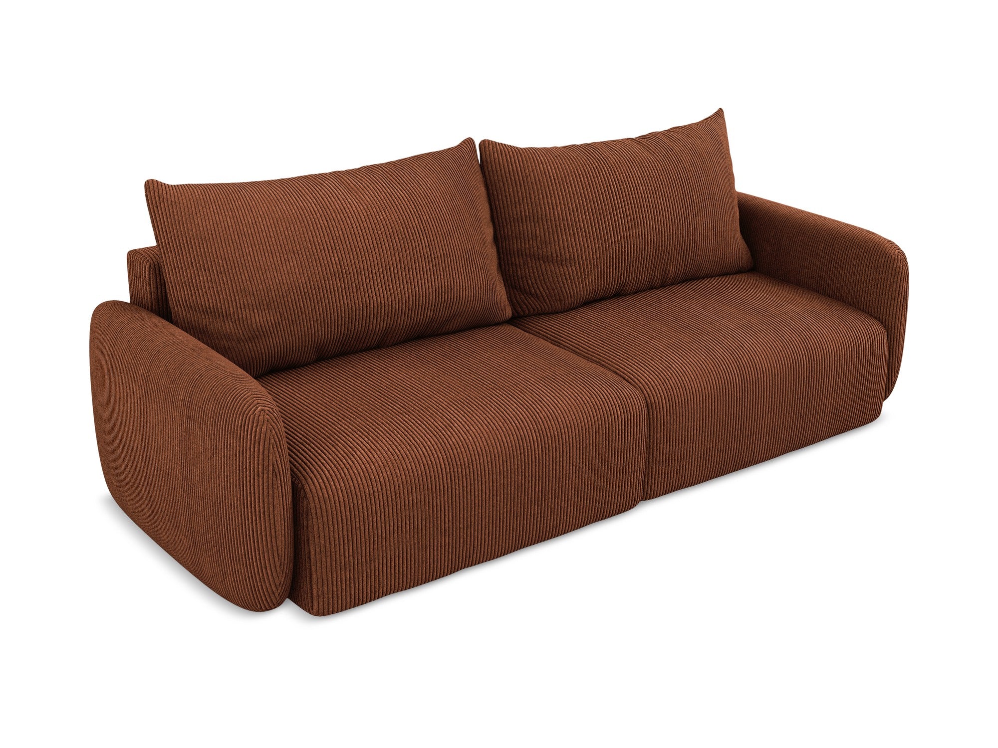 Sofa 3-zits met slaapfunctie KALENA terracotta ribfluweel