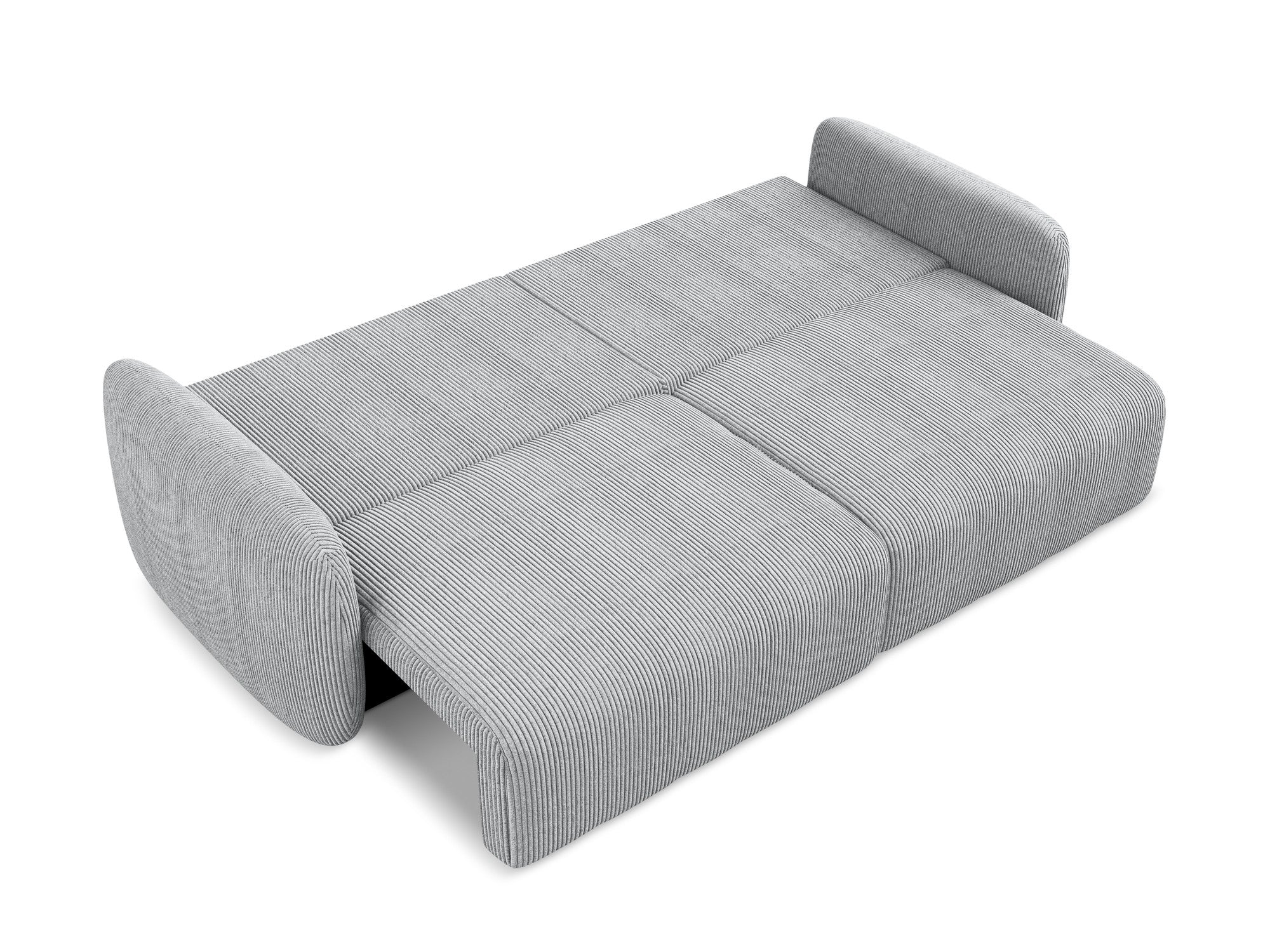 3-Seater Sofa with Sleeping Function KALENA Light Gray Corduroy