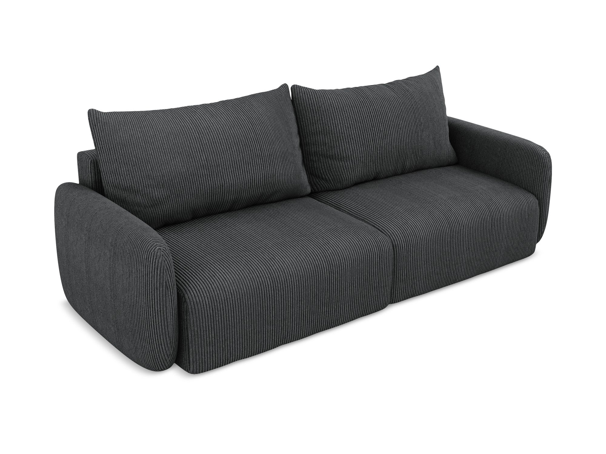 3-Seater Sofa with Sleeping Function KALENA Dark Gray Corduroy