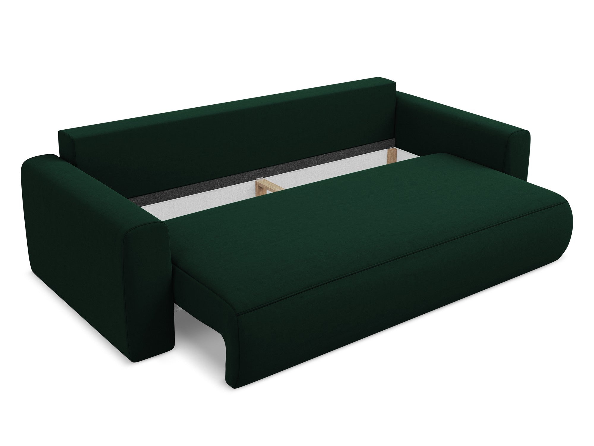 Velvet 3-Seater Sofa with Sleeping Function KAPUA Bottle Green
