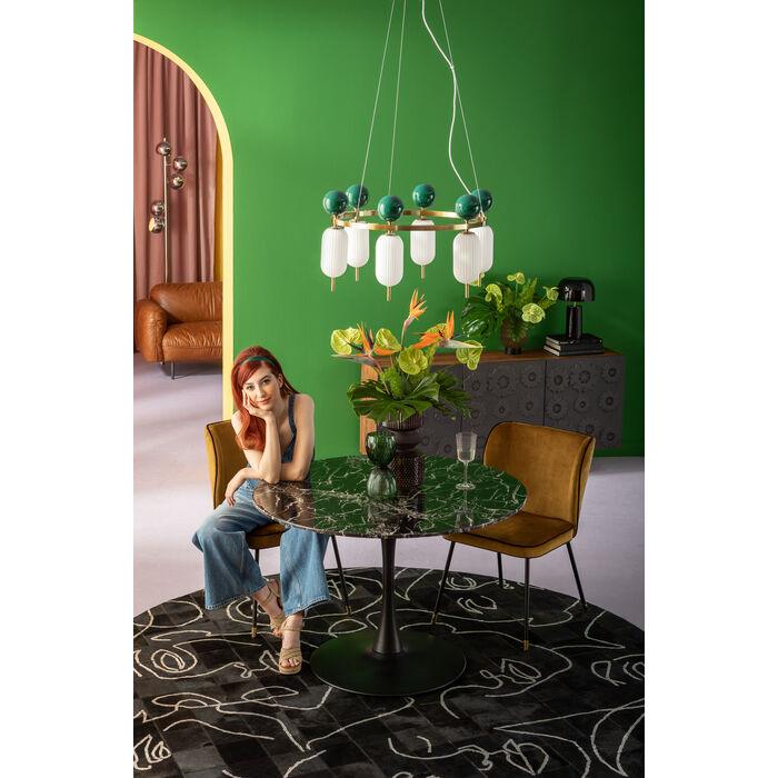 Charleston green hanging lamp with golden
