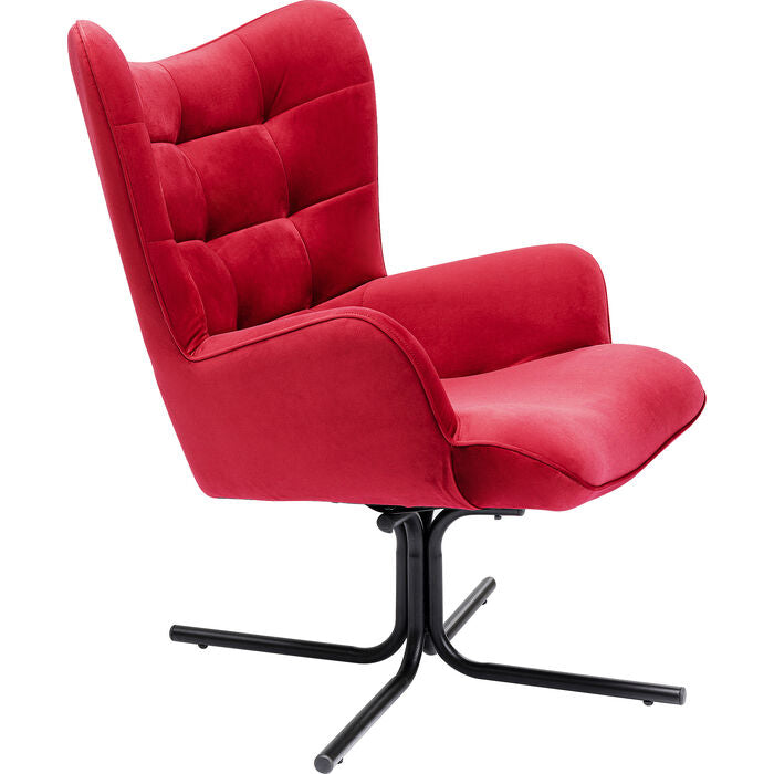 Oscar rotary armchair red velvet