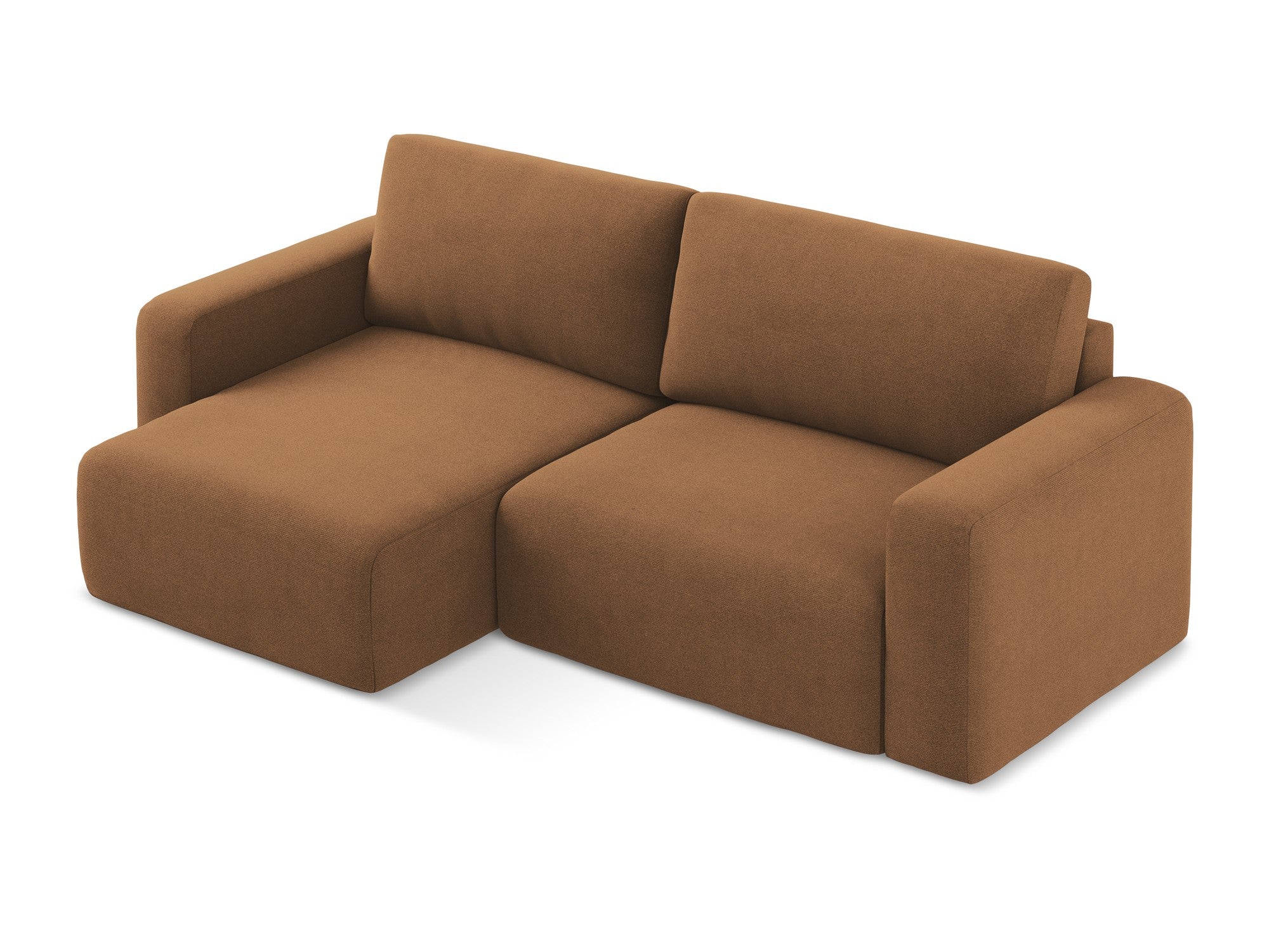 Left-sided corner sofa bed KONA terracotta