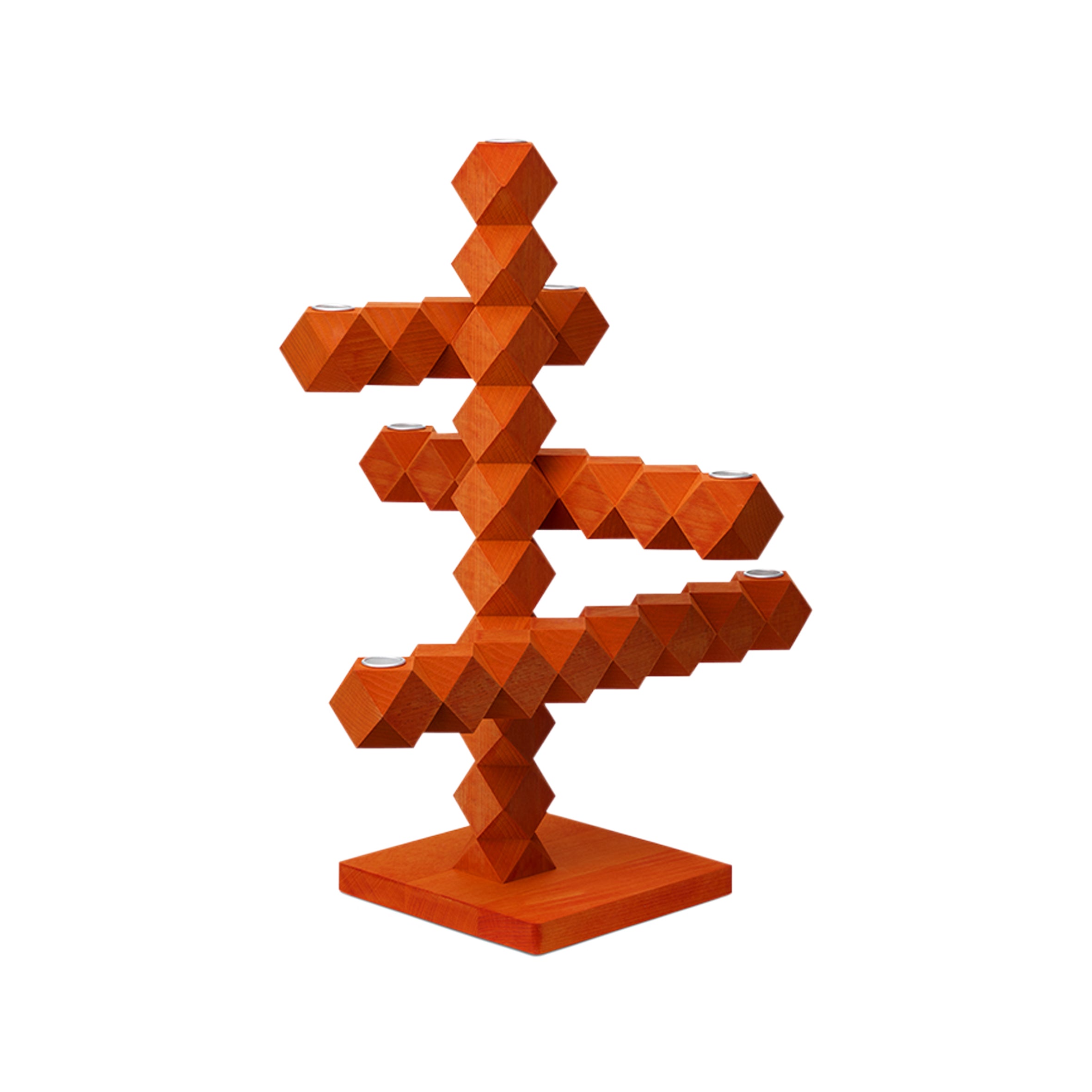 Kaarsenhouder CLEAN CUT oranje