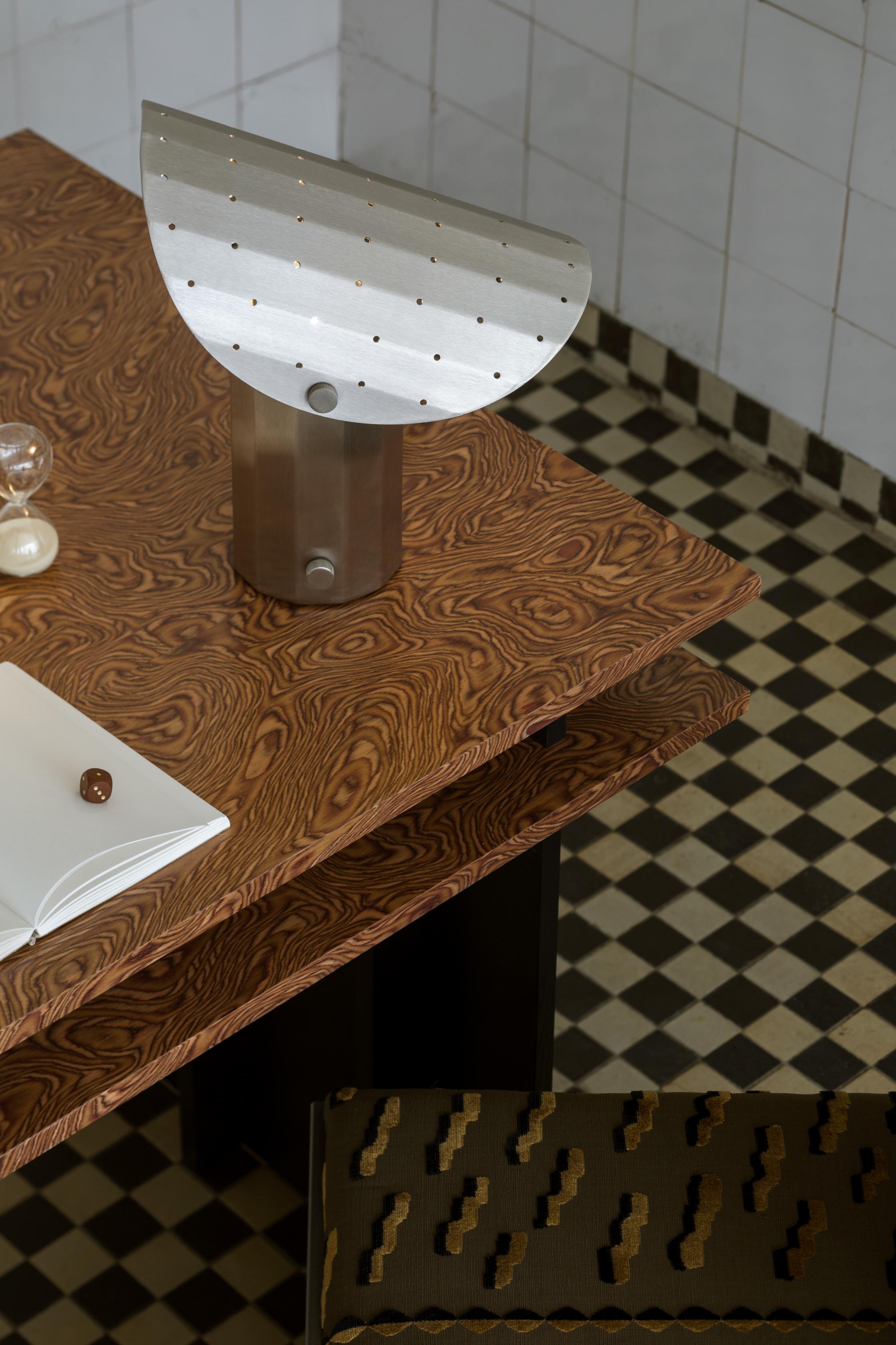 Draagbare lamp APOLIN geborsteld staal