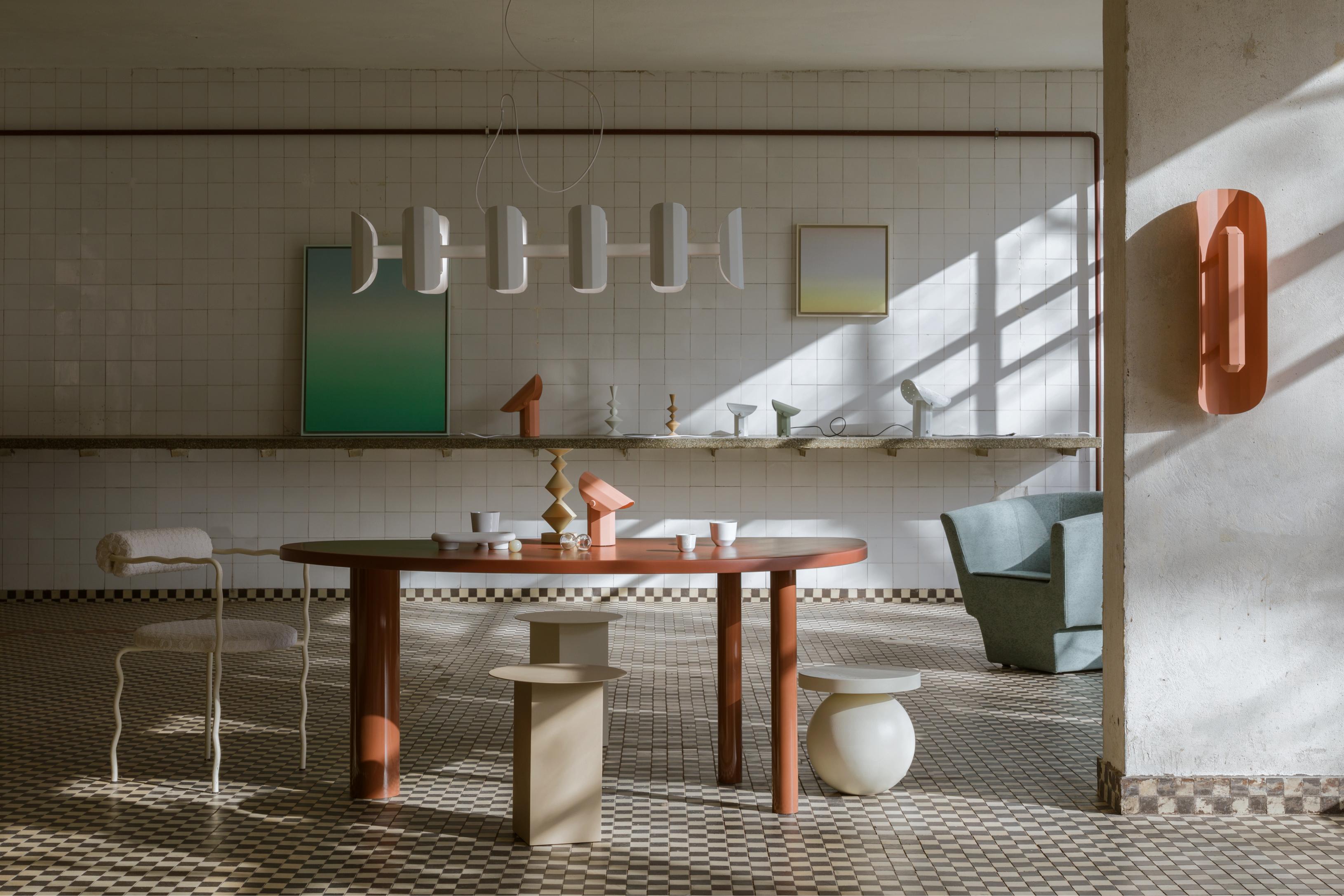 Tafellamp APOLIN gebroken roze