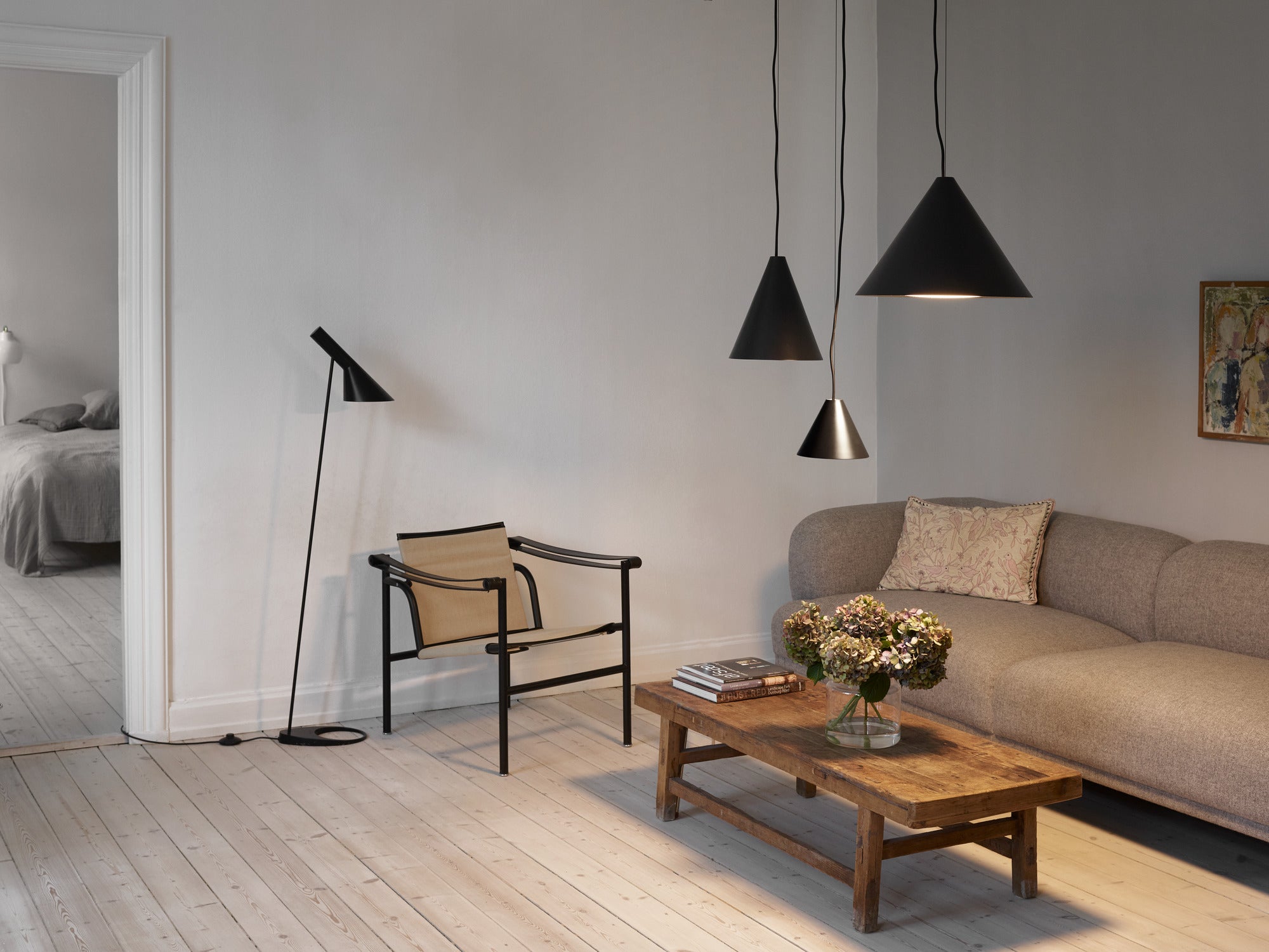 AJ black floor lamp