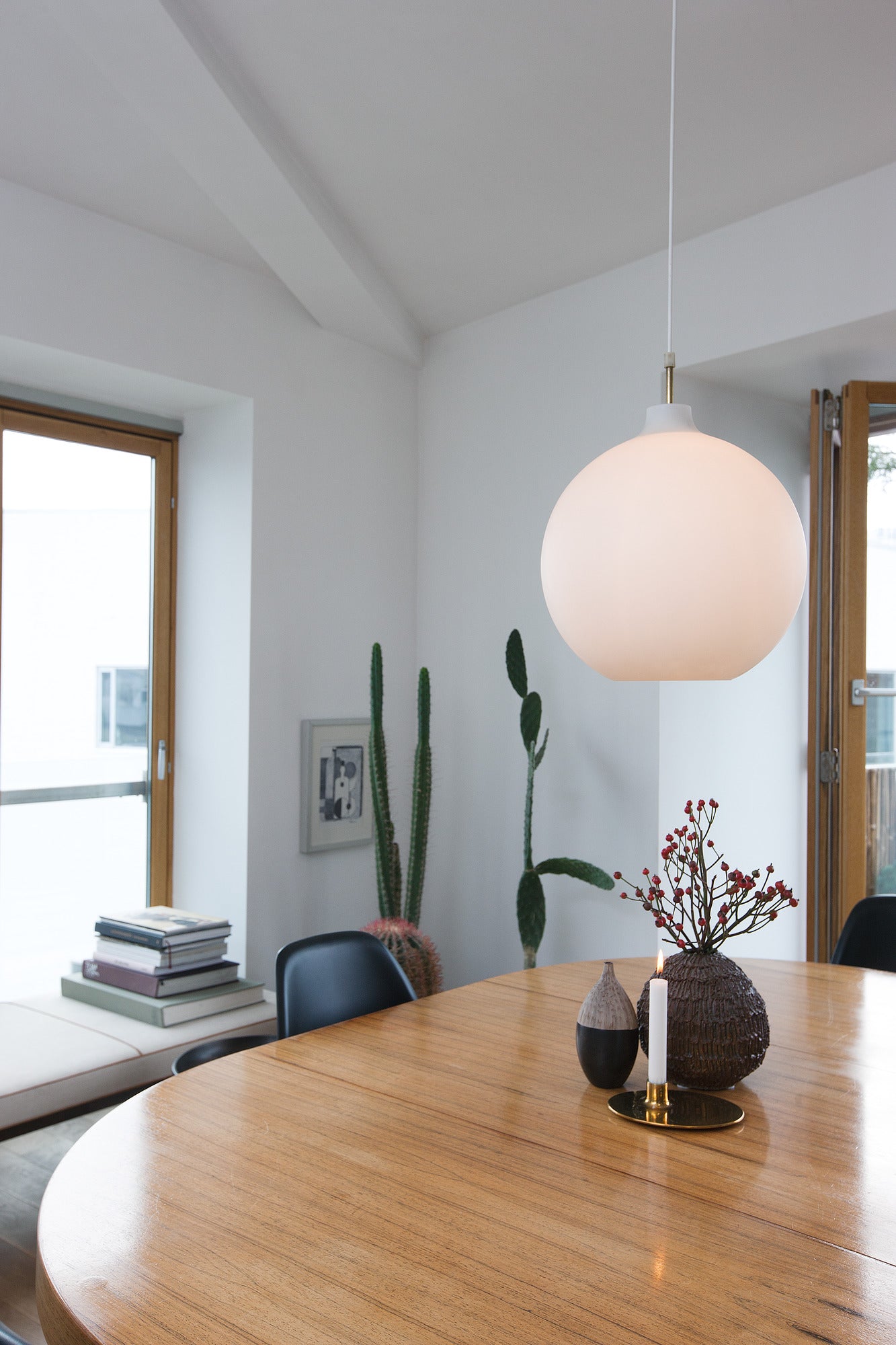 Hanglamp WOHLERT wit glas
