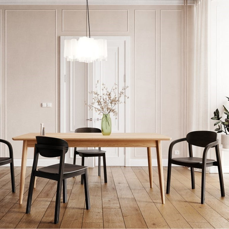 Chair with armrests beech wood line