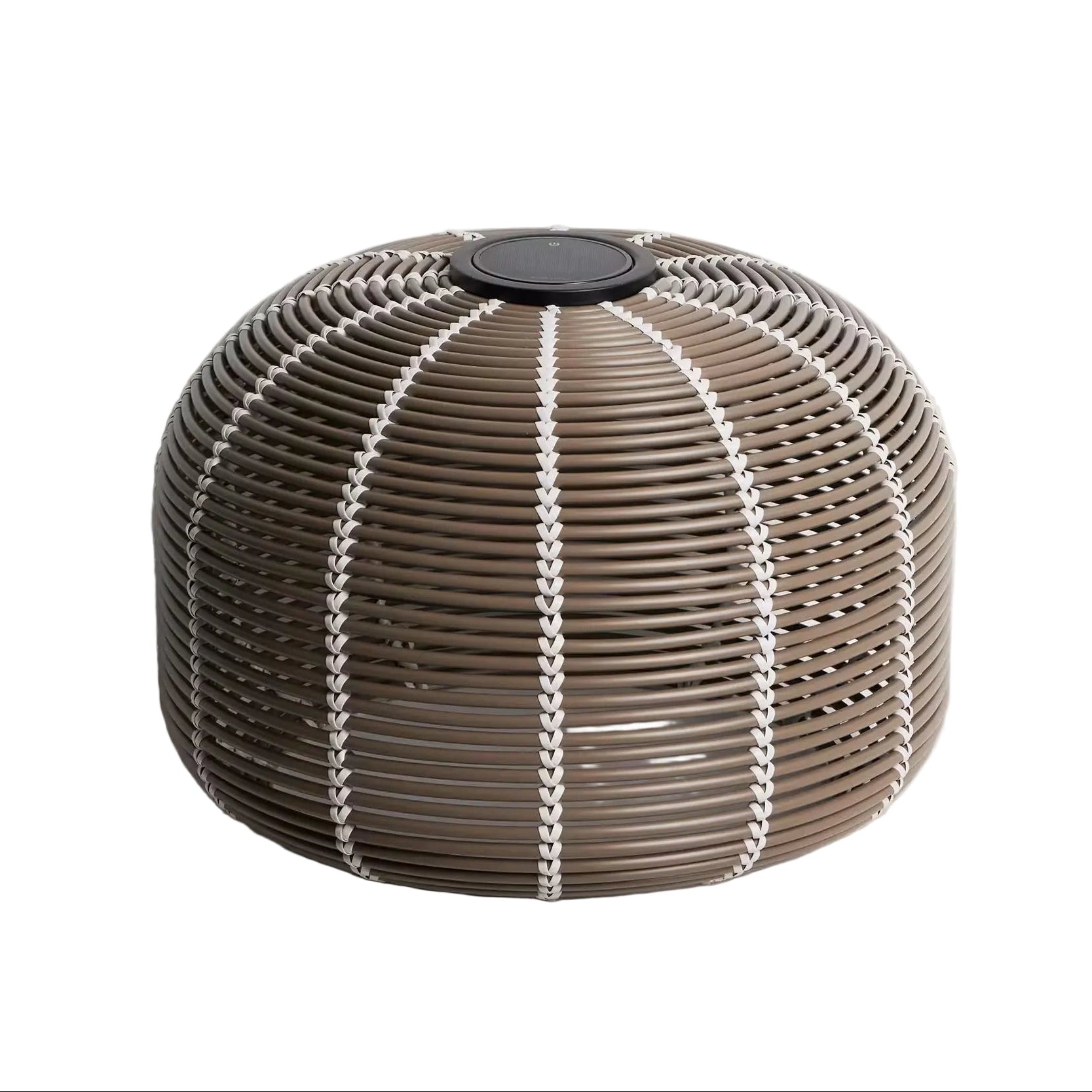 GAROINA taupe solar garden lamp synthetic rattan