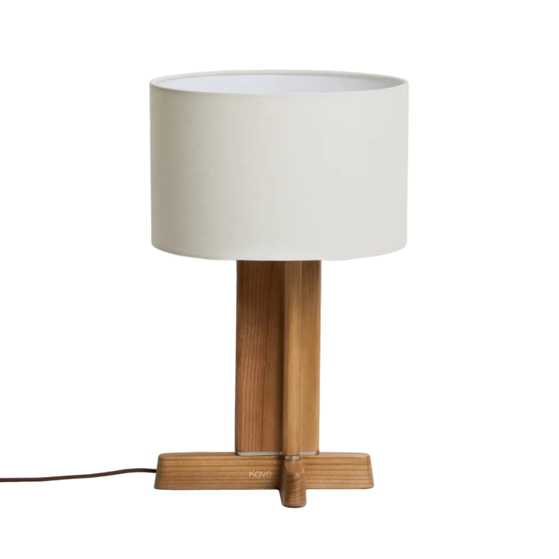 Tafellamp NIANI grijs met houten voet