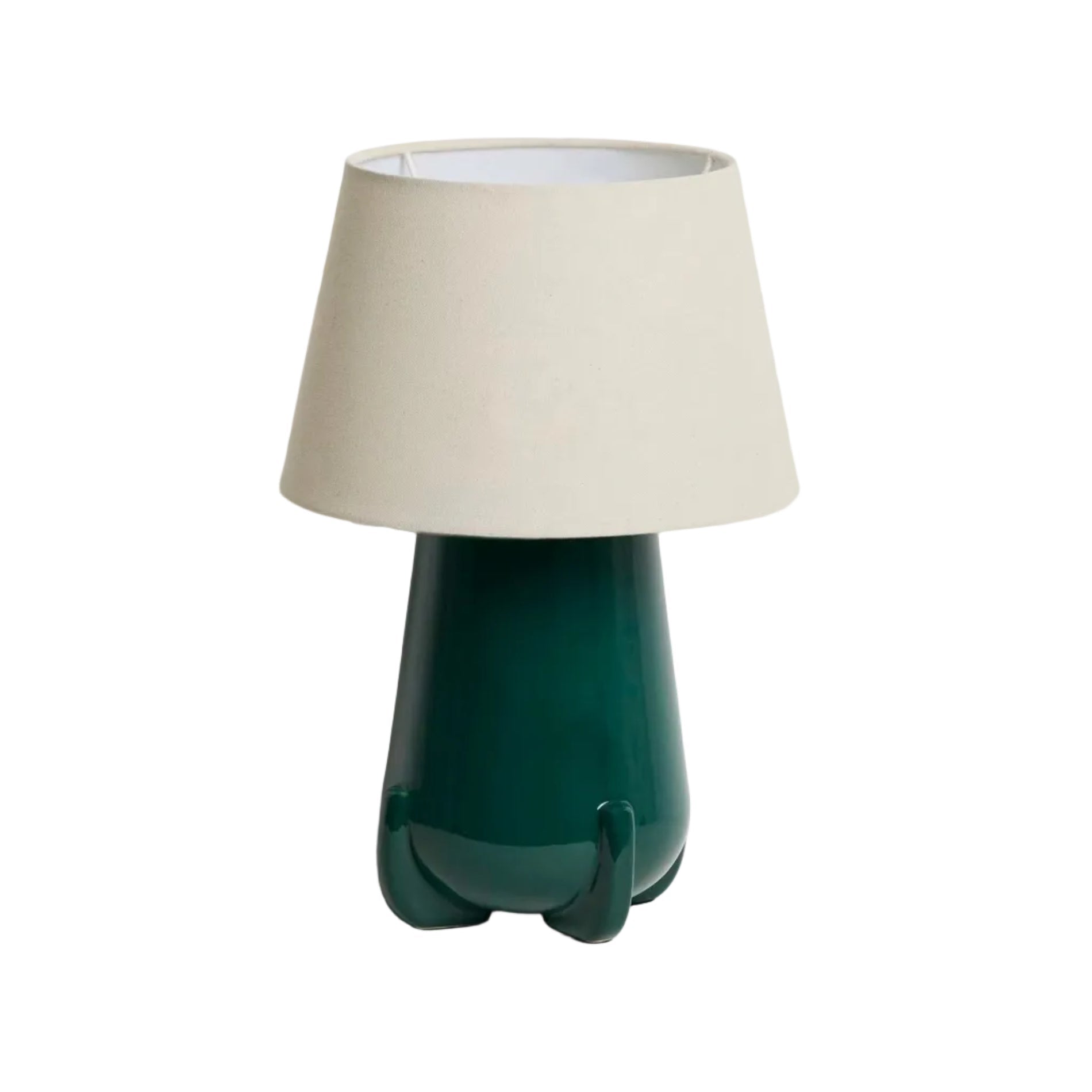 Tafellamp ODRA beige met groene voet