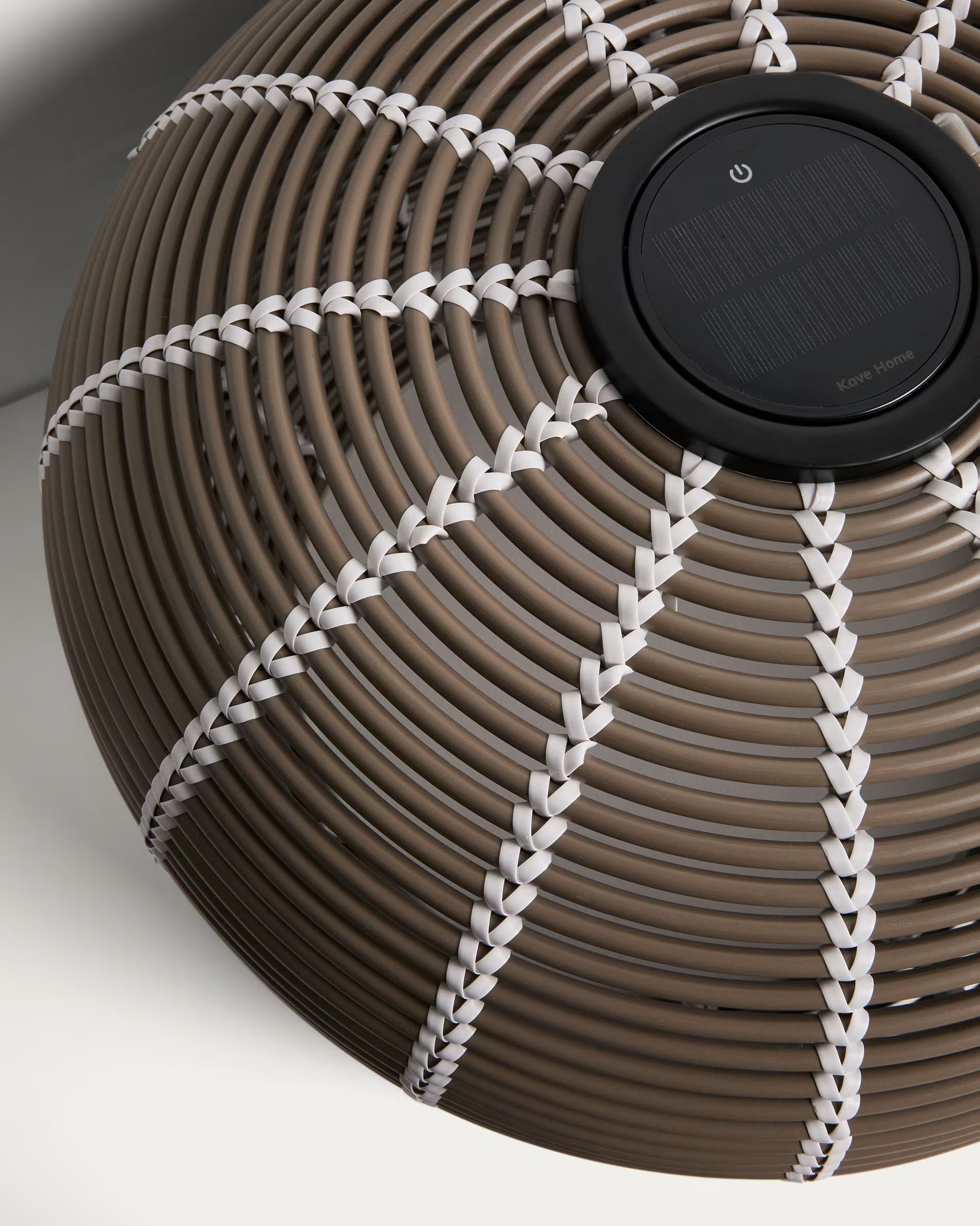 GAROINA taupe solar garden lamp synthetic rattan