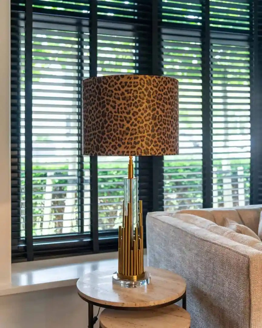 Zestaw stolików bocznych AVALON trawertyn z brązową podstawą