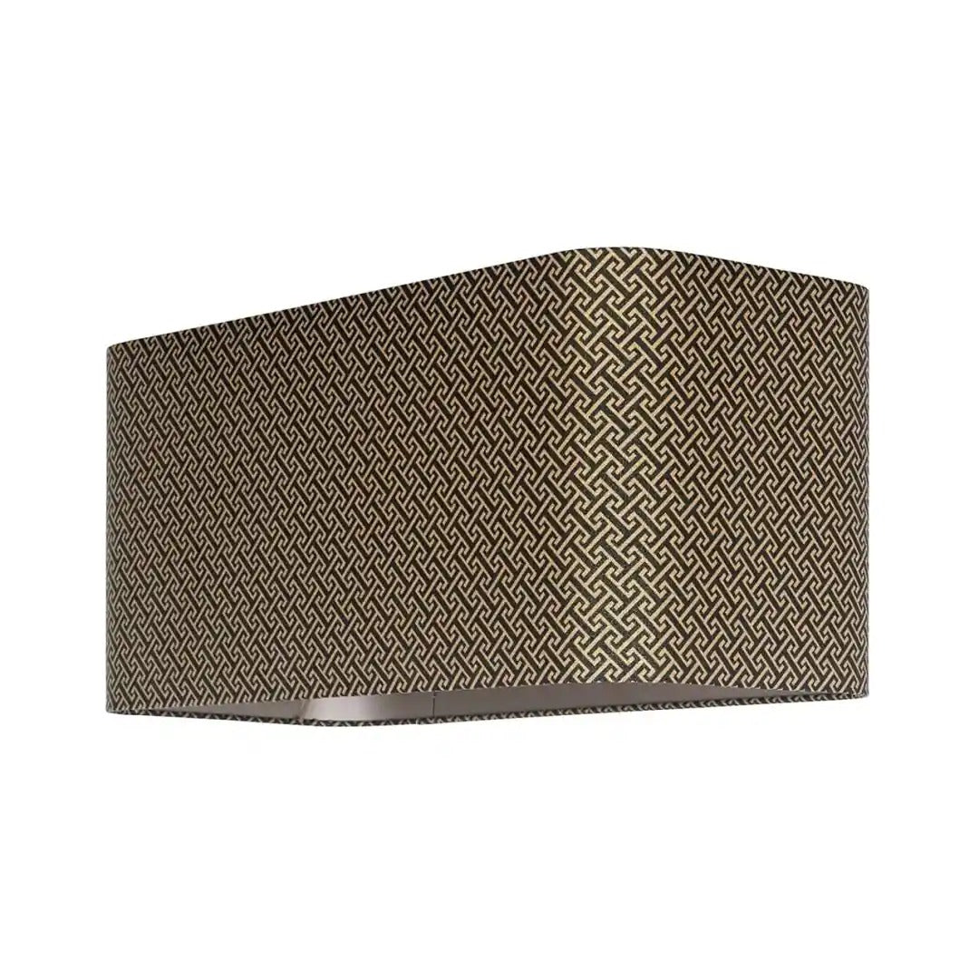 Zwarte rechthoekige lampenkap GEO met beige