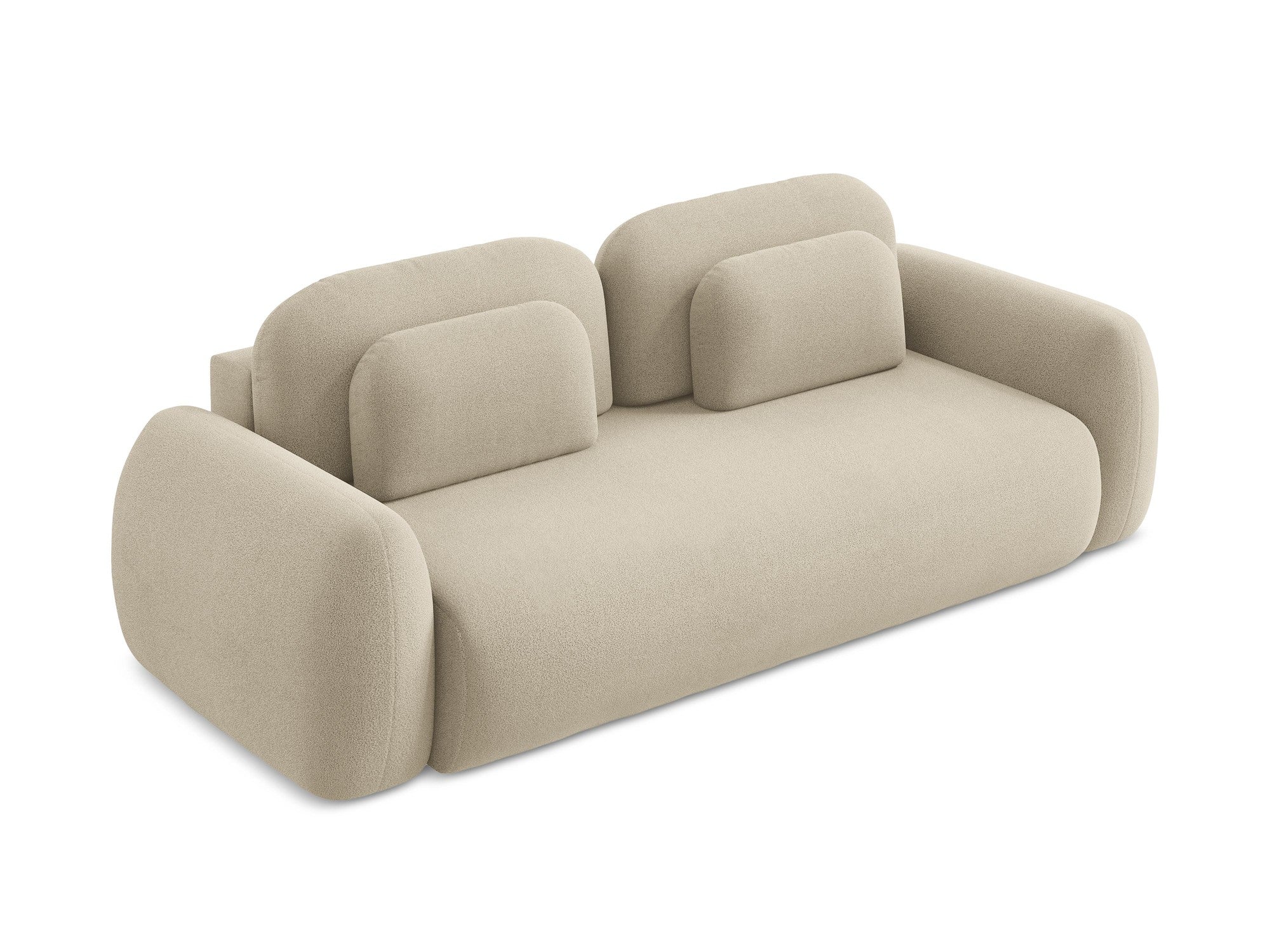 Sofa für 3 Personen mit Schlaf-Funktion LOHI dunkelbeige Boucle