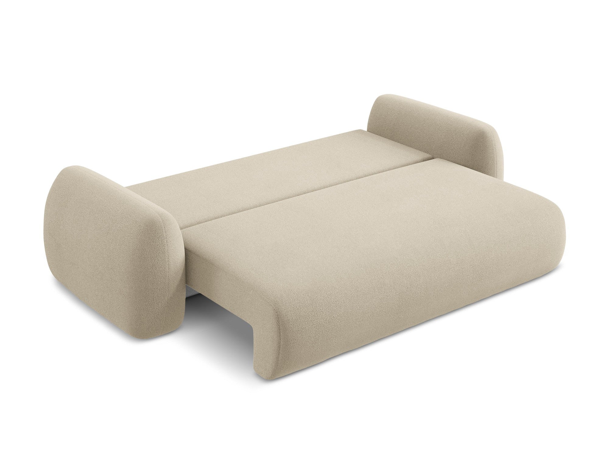 Sofa für 3 Personen mit Schlaf-Funktion LOHI dunkelbeige Boucle