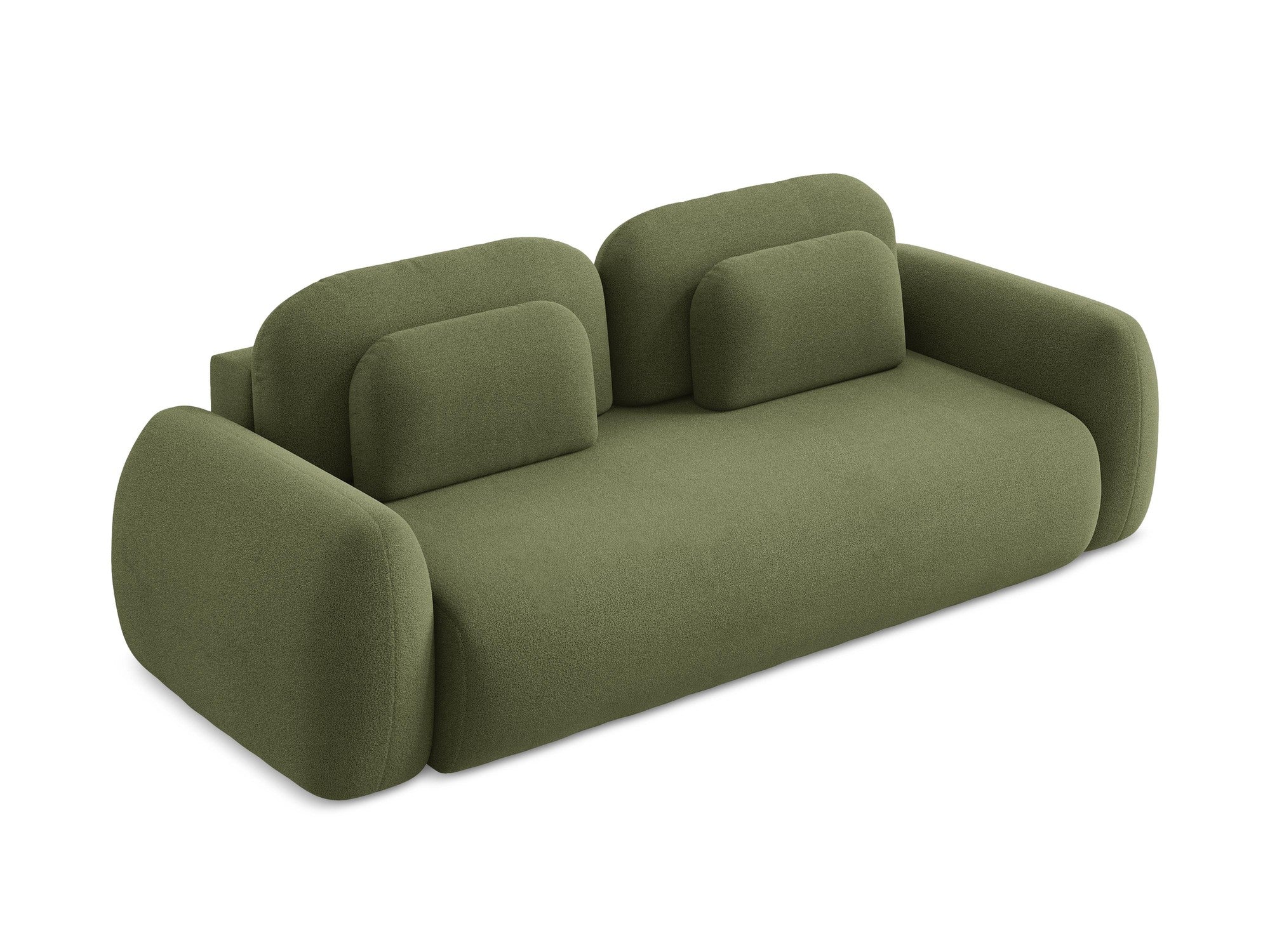 3-Seater Sofa with Sleeping Function LOHI Green Boucle