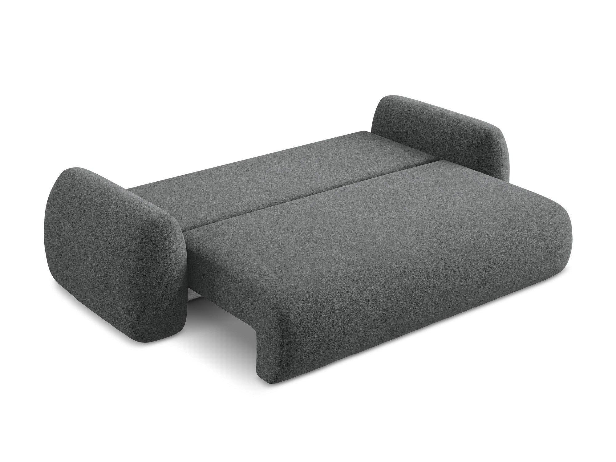 Sofa für 3 Personen mit Schlaf-Funktion LOHI dunkelgrau Boucle