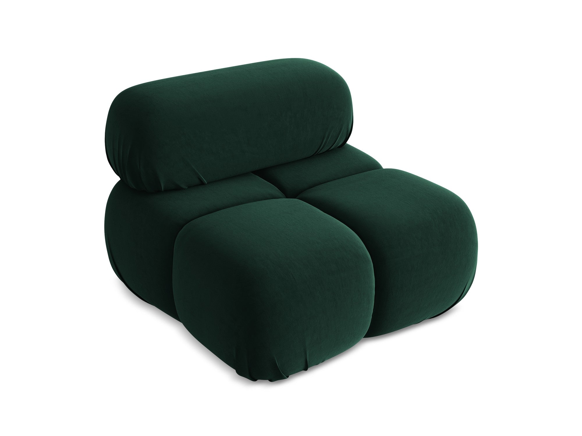 Fauteuil / modulaire fluwelen LOKUA donkergroen