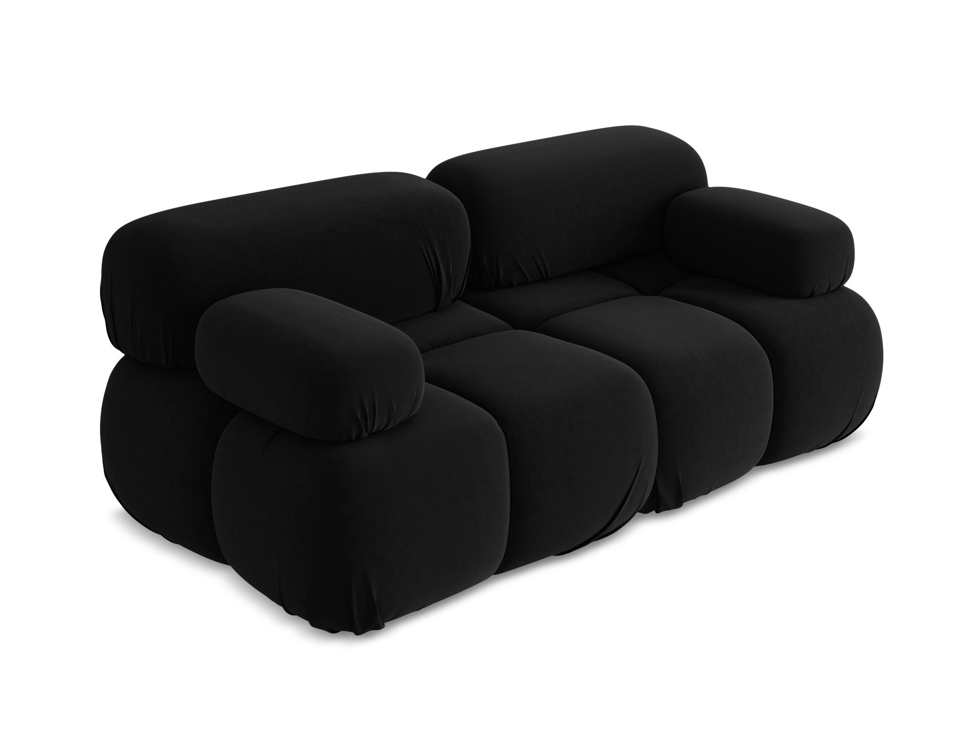 Modulares Samtsofa für 2 Personen LOKUA schwarz
