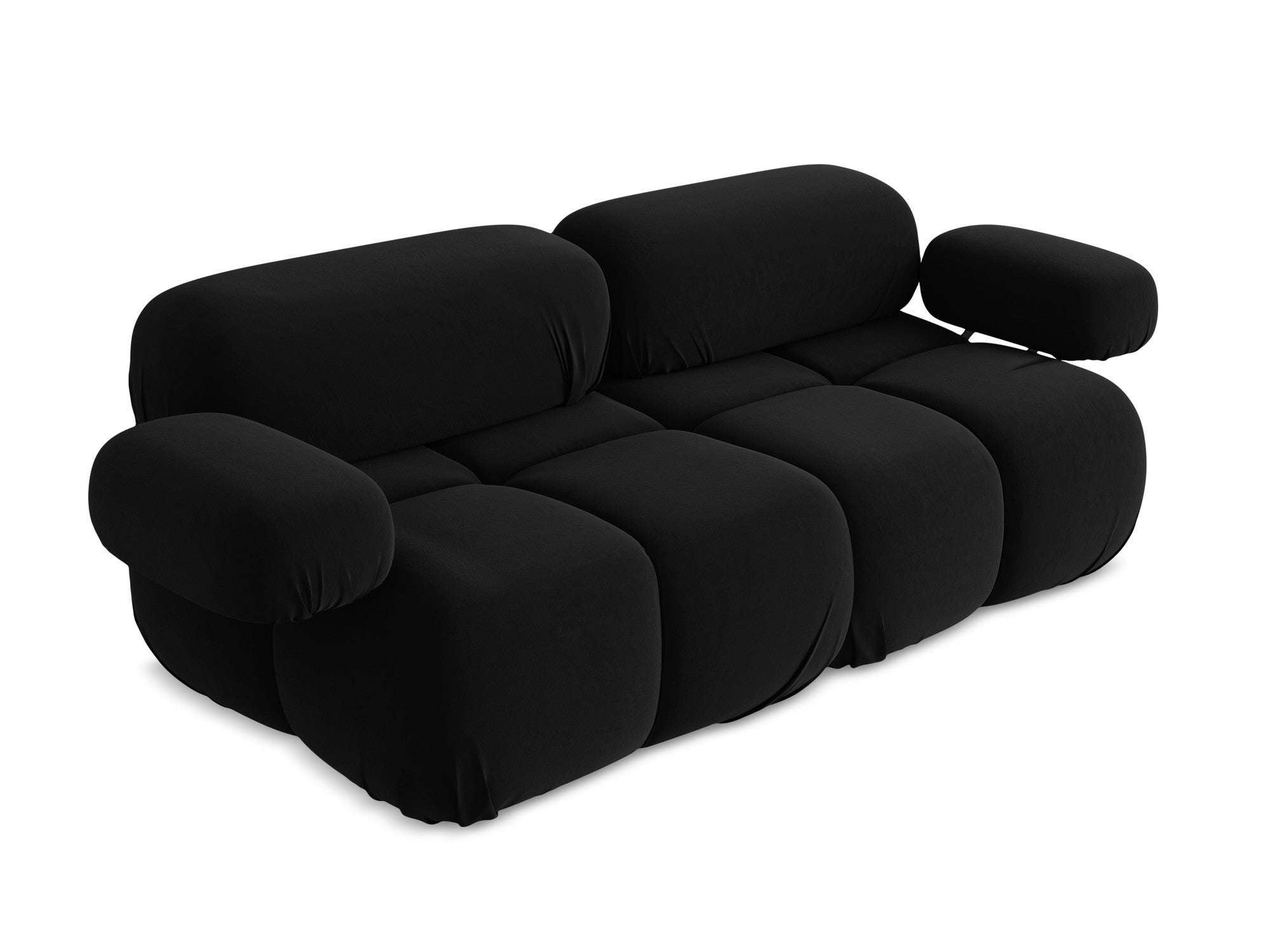 Modulares Samtsofa für 2 Personen LOKUA schwarz