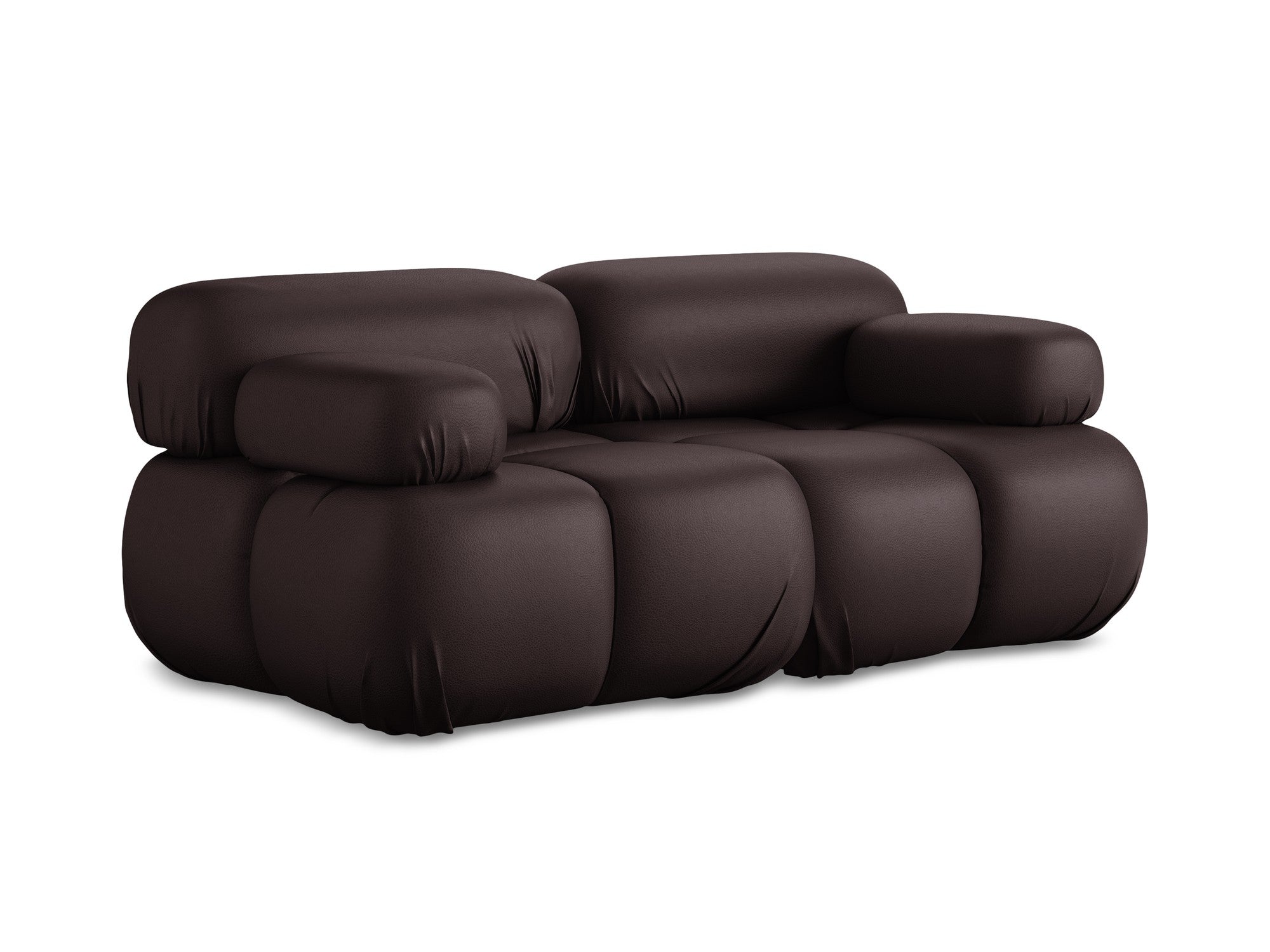 Modulares 2-Sitzer-Sofa LOKUA in pflaumenfarbener Kunstleder