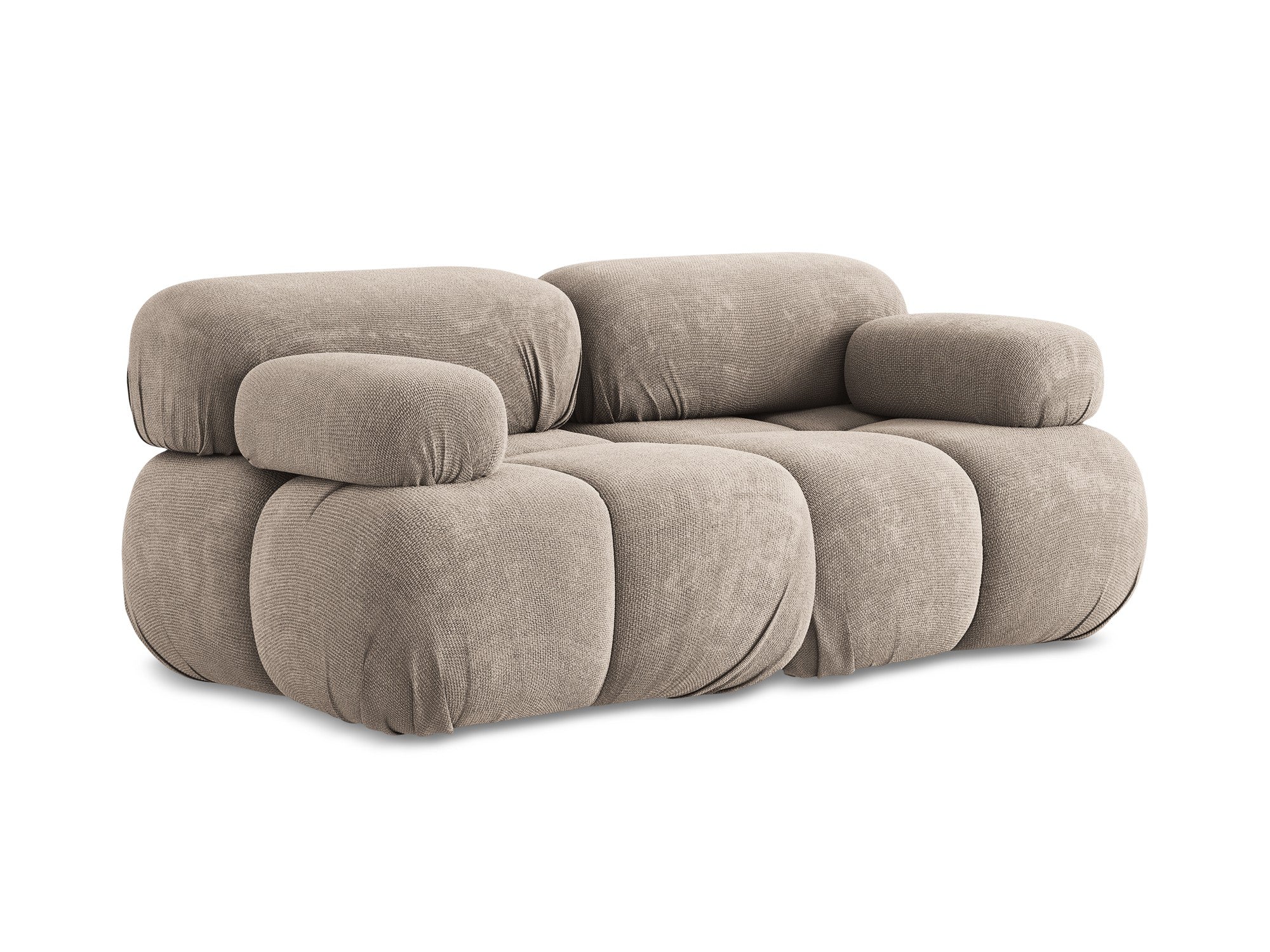 Modular 2-Seater Sofa LOKUA Dark Beige Chenille