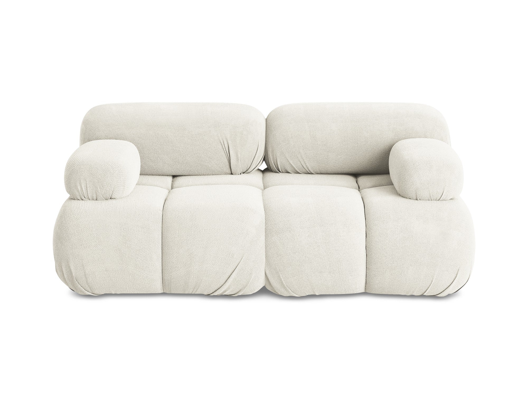 Modular 2-Seater Sofa LOKUA White Chenille
